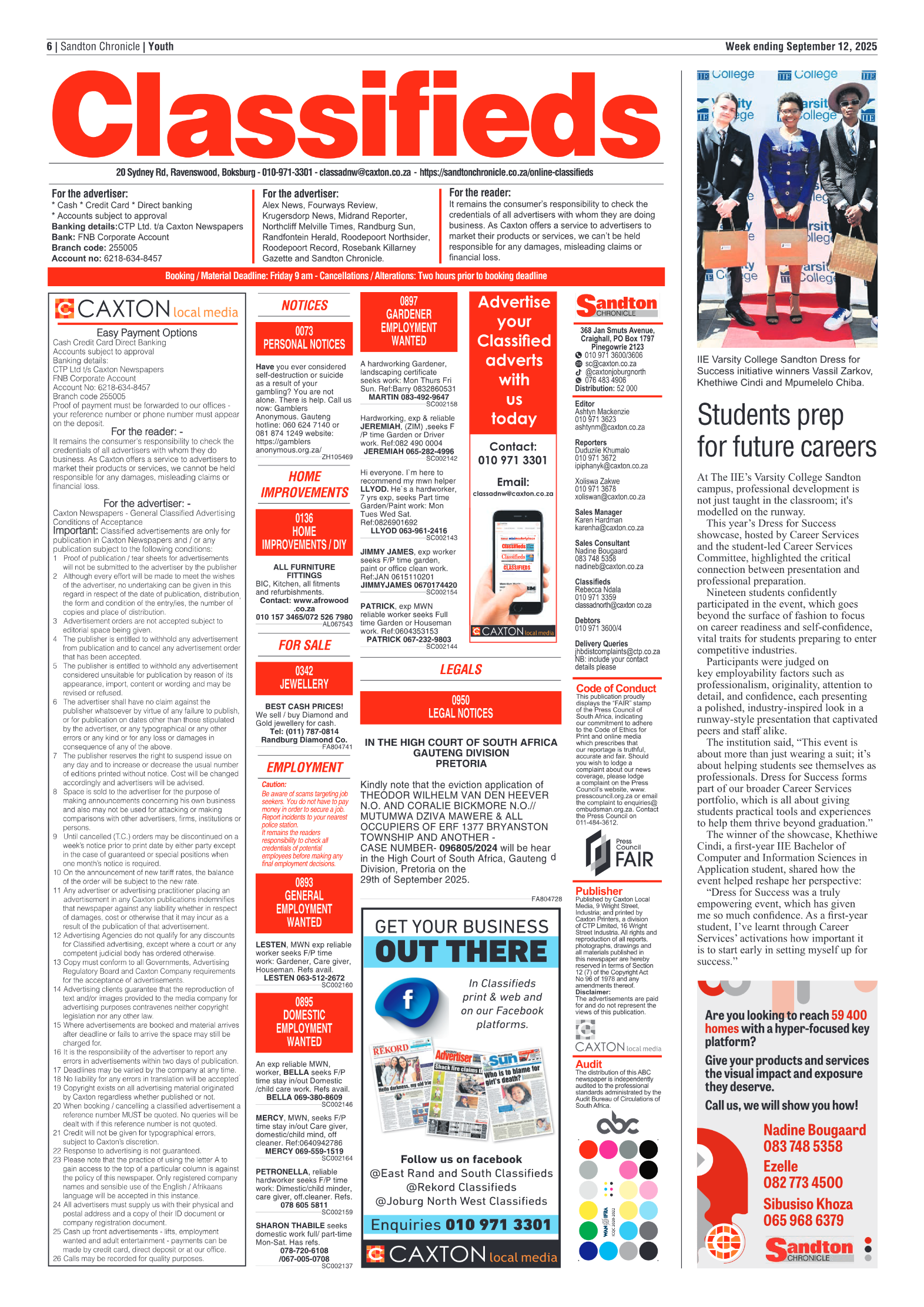 Sandton Chronicle 12 September 2025 page 6