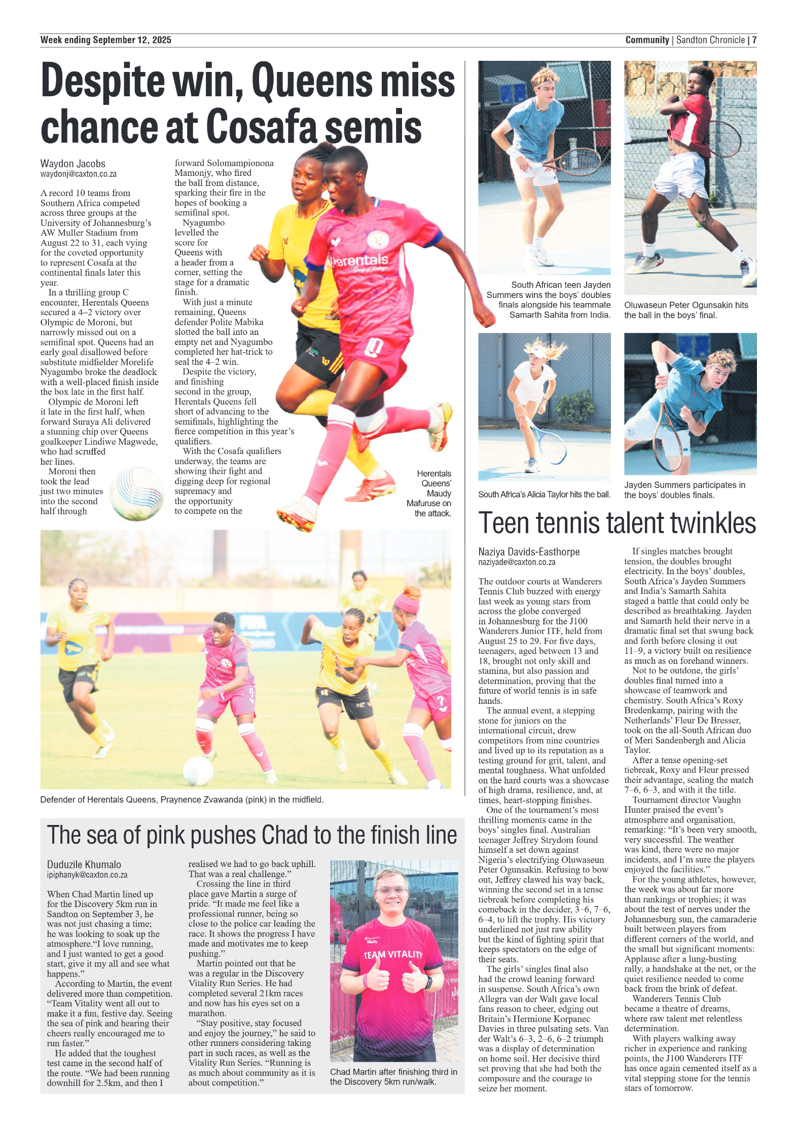 Sandton Chronicle 12 September 2025 page 7