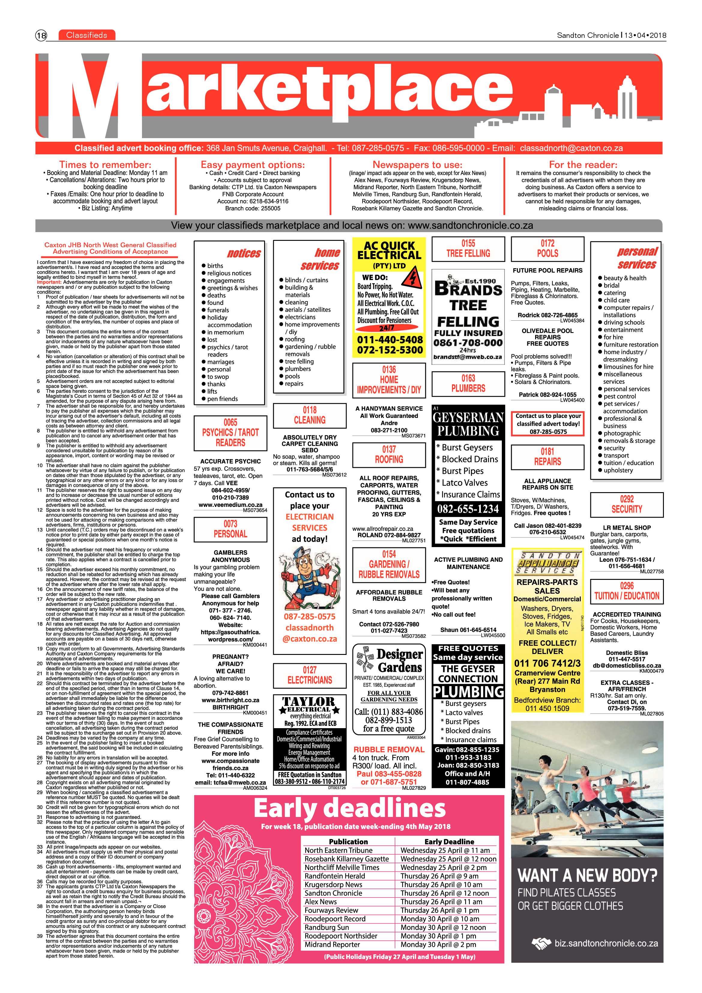 Sandton Chronicle 13 April 2018 page 18