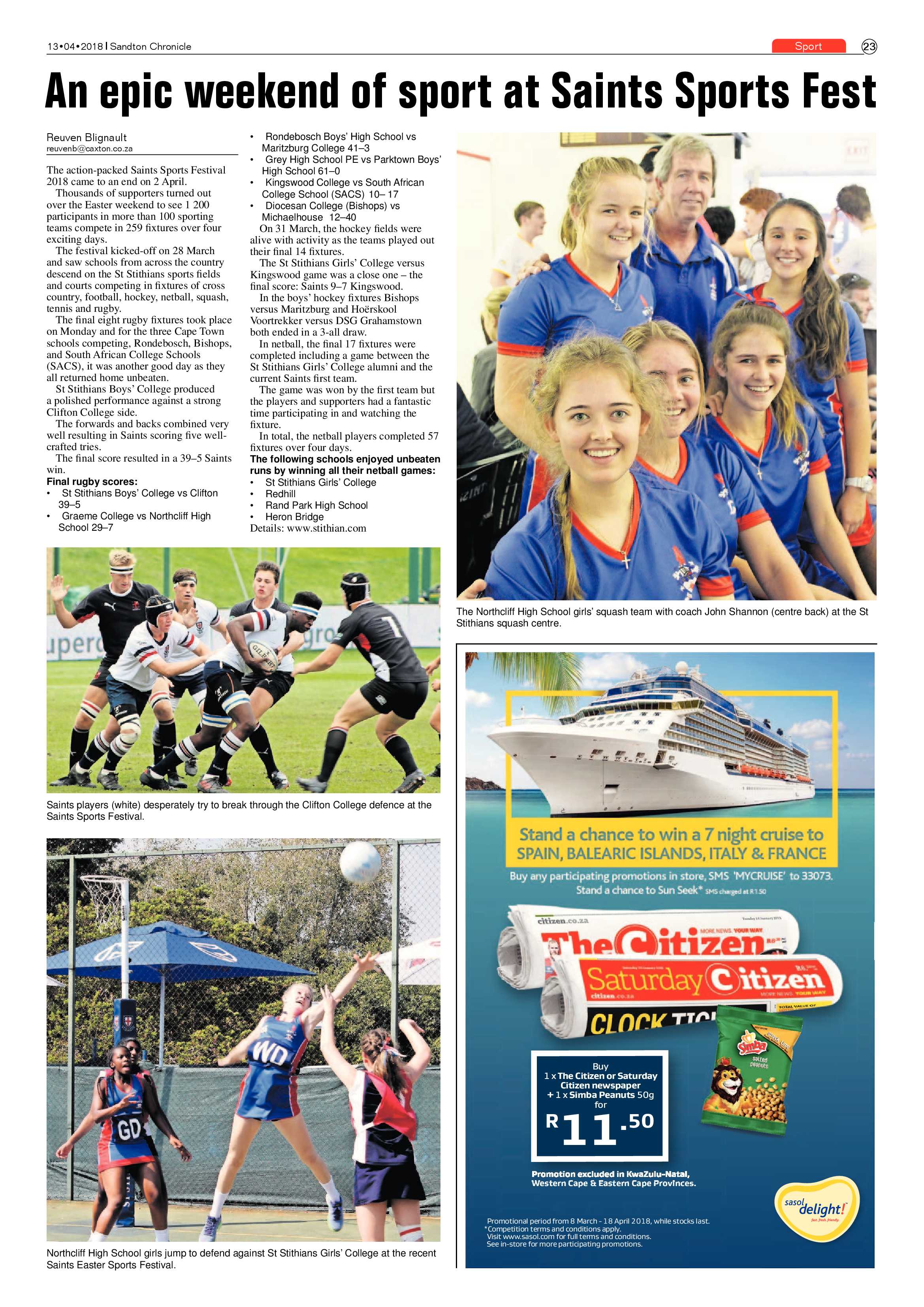 Sandton Chronicle 13 April 2018 page 23