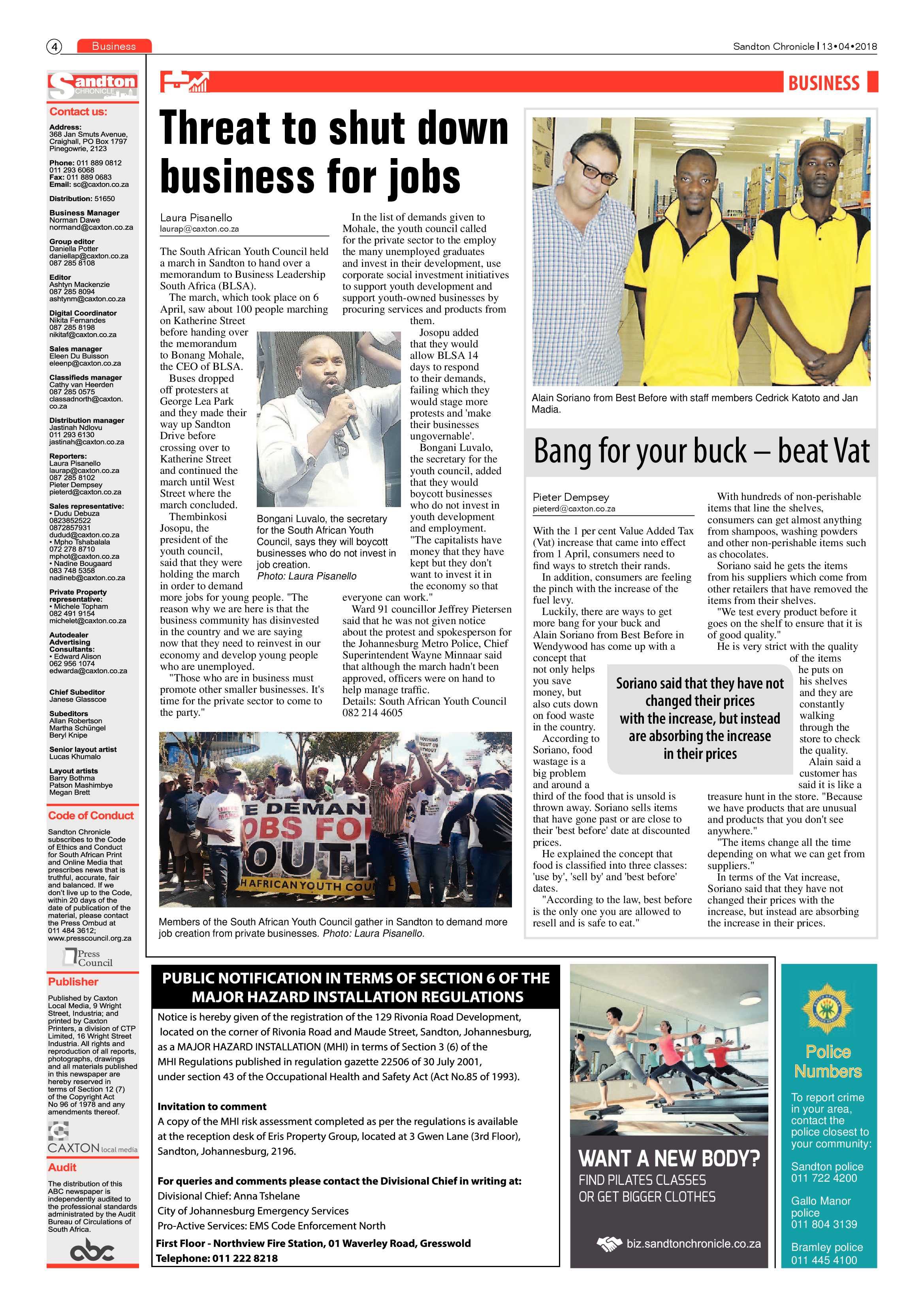 Sandton Chronicle 13 April 2018 page 4