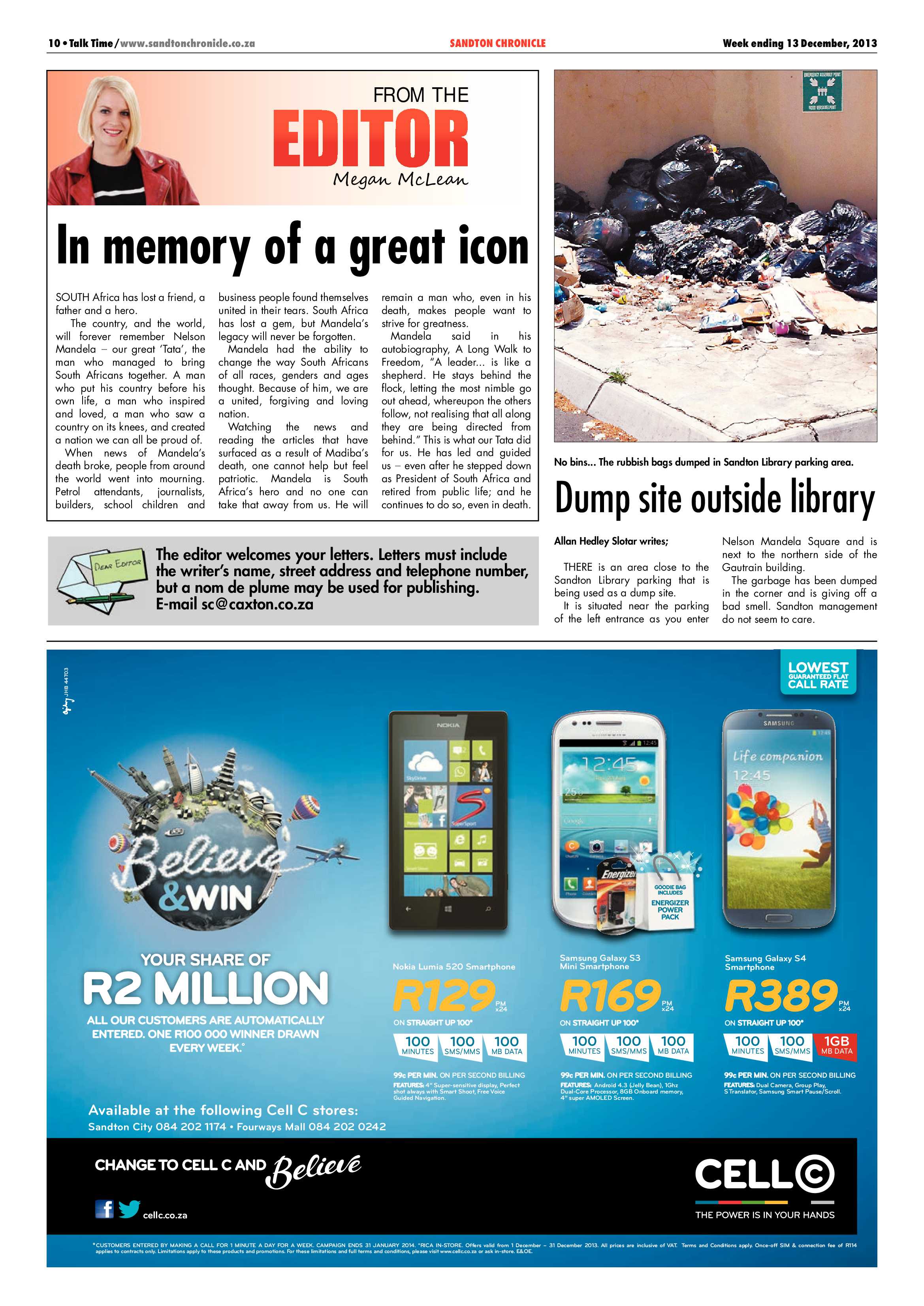 Sandton Chronicle 13 December 2013 page 12