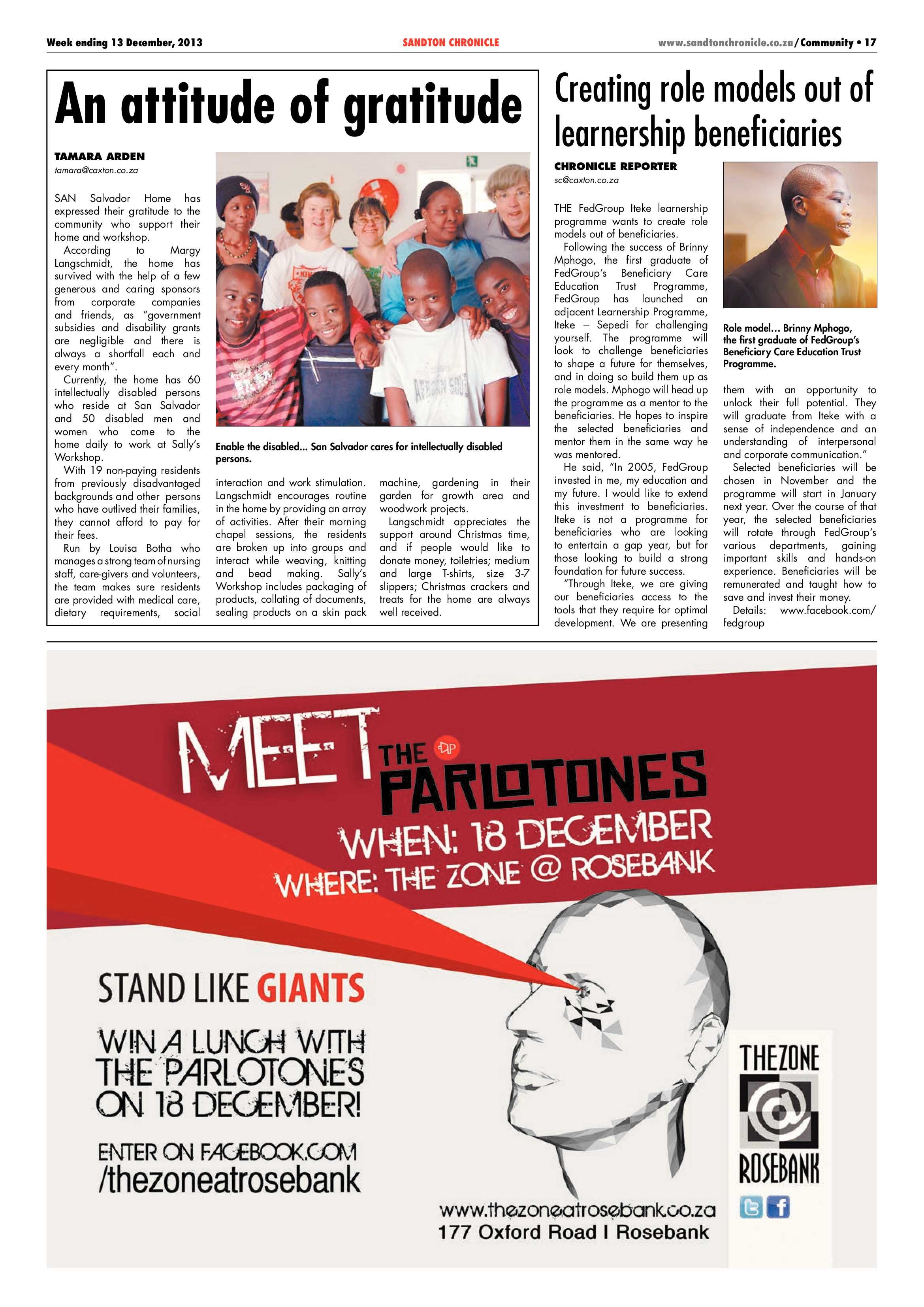 Sandton Chronicle 13 December 2013 page 19