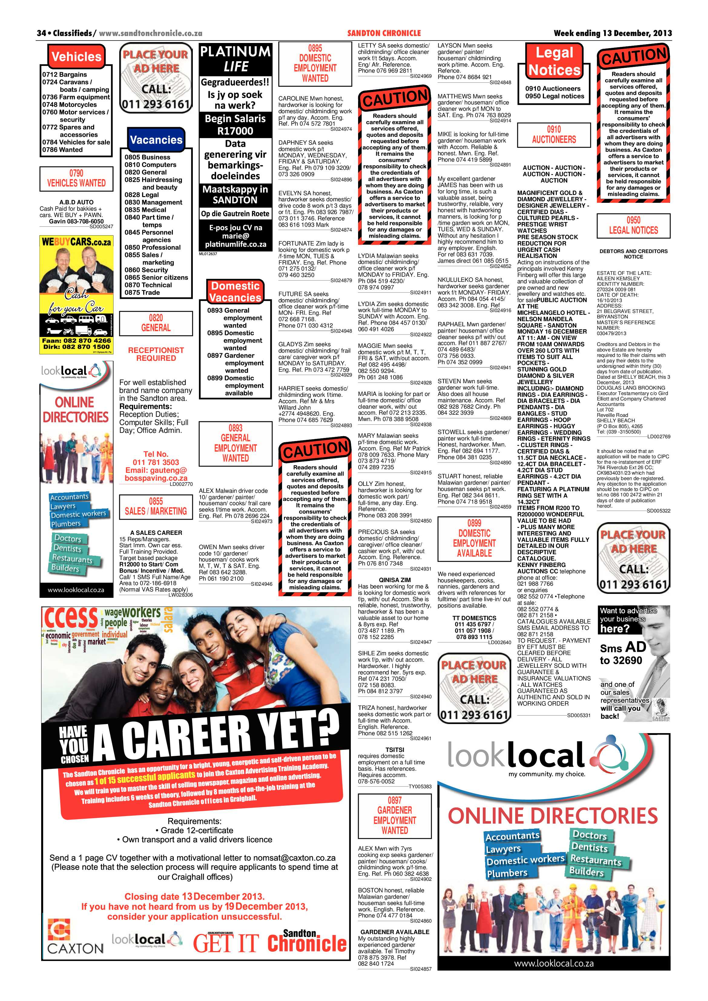 Sandton Chronicle 13 December 2013 page 36