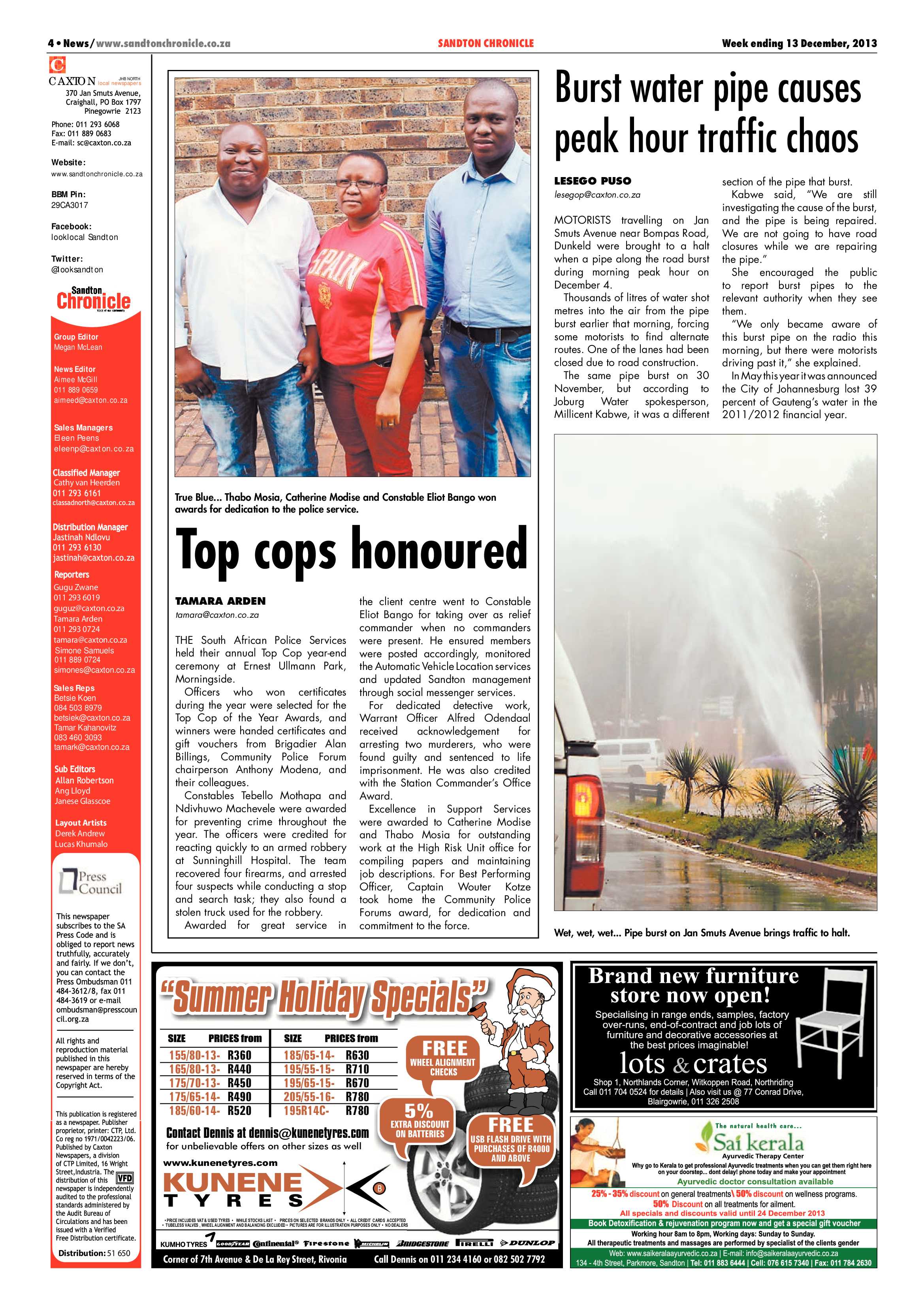 Sandton Chronicle 13 December 2013 page 6