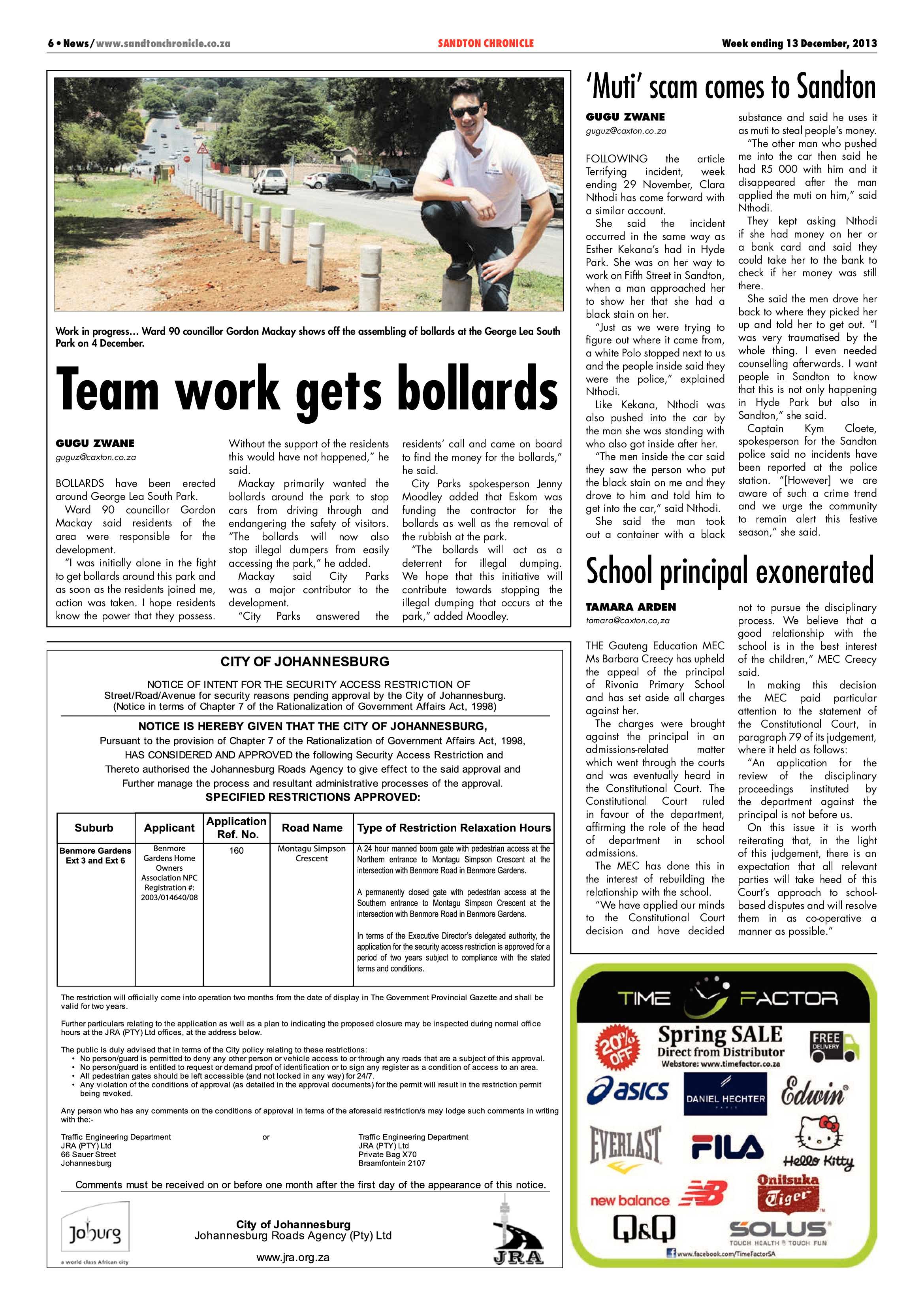 Sandton Chronicle 13 December 2013 page 8