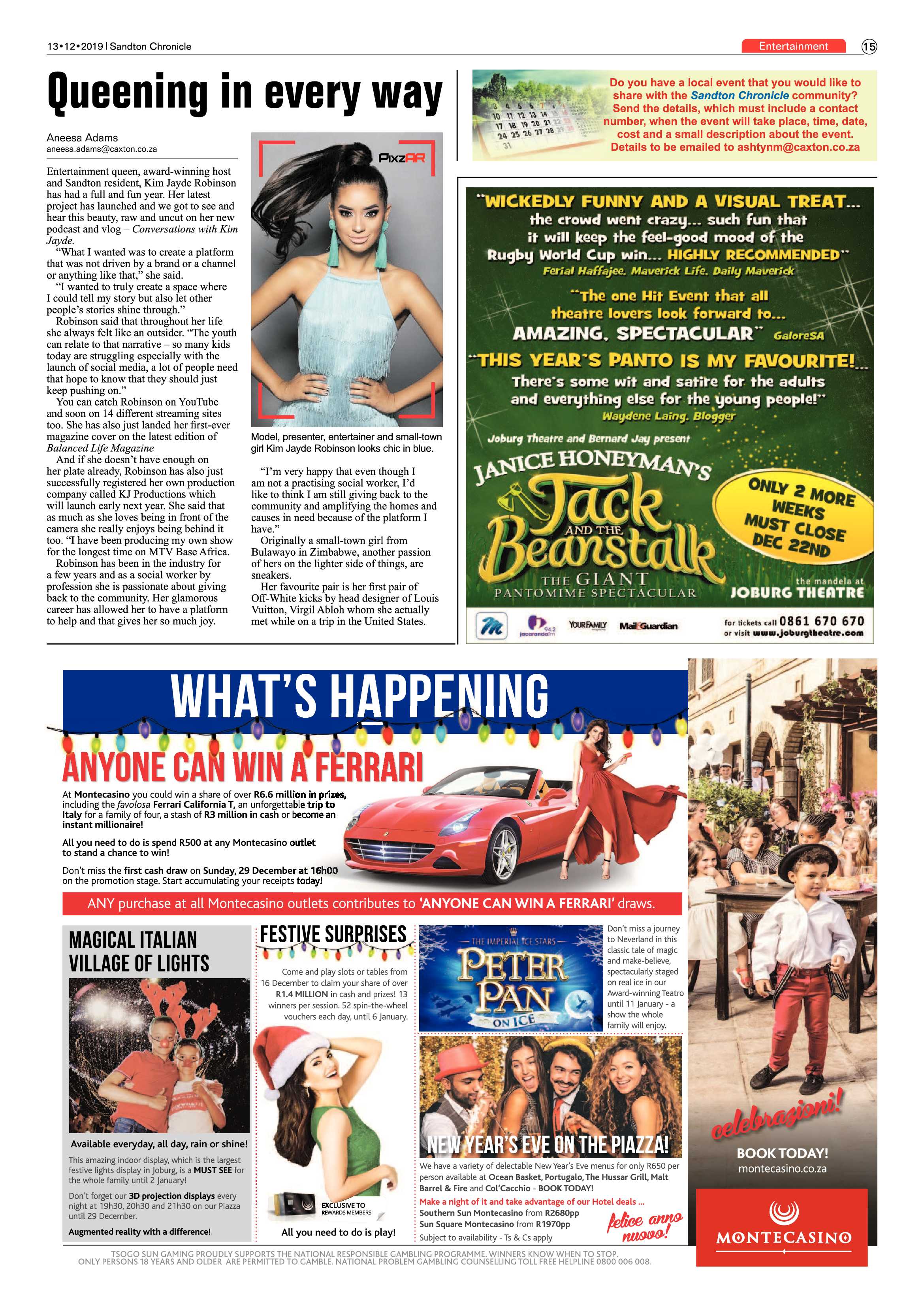 Sandton Chronicle 13 December 2019 page 15