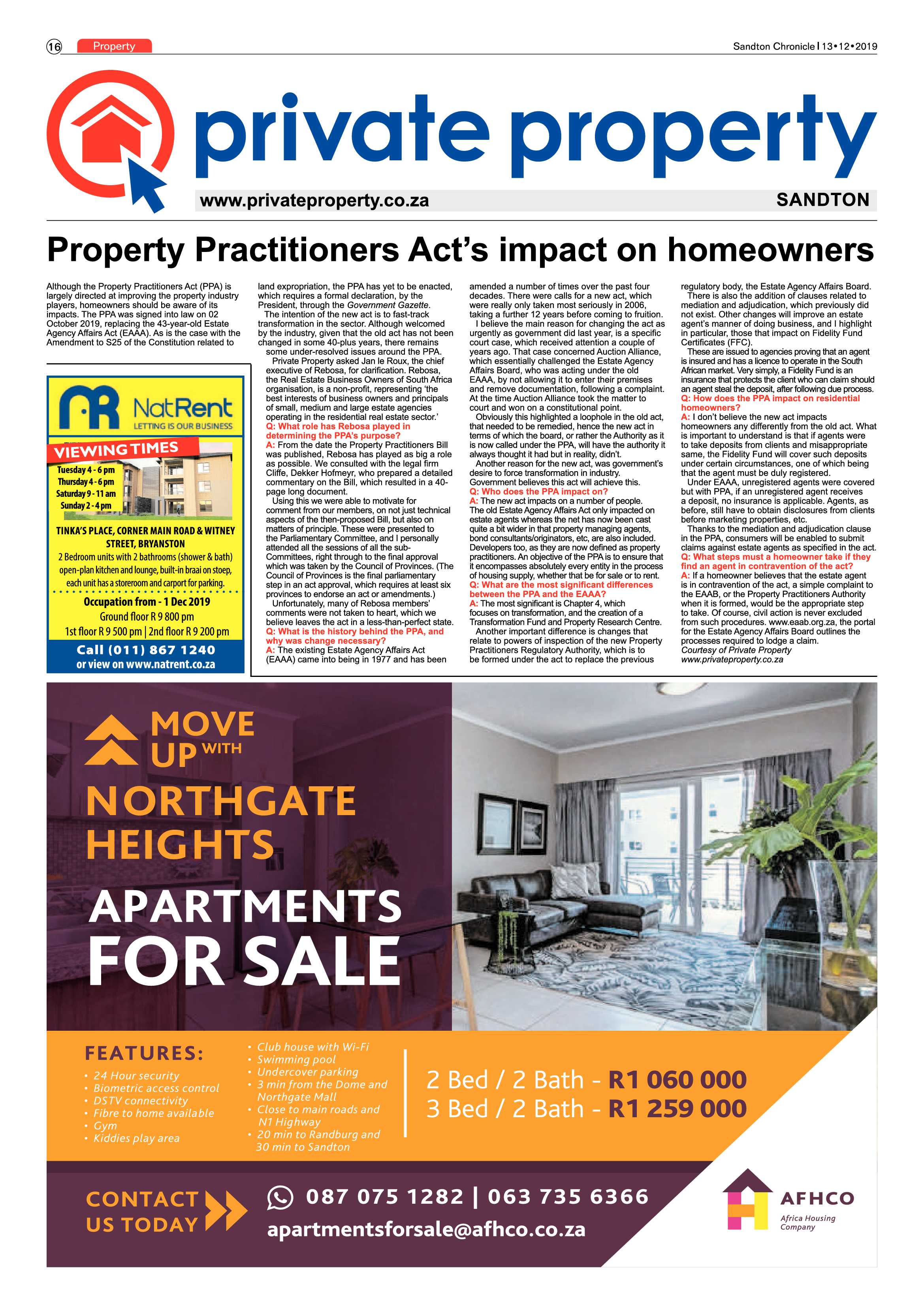 Sandton Chronicle 13 December 2019 page 16