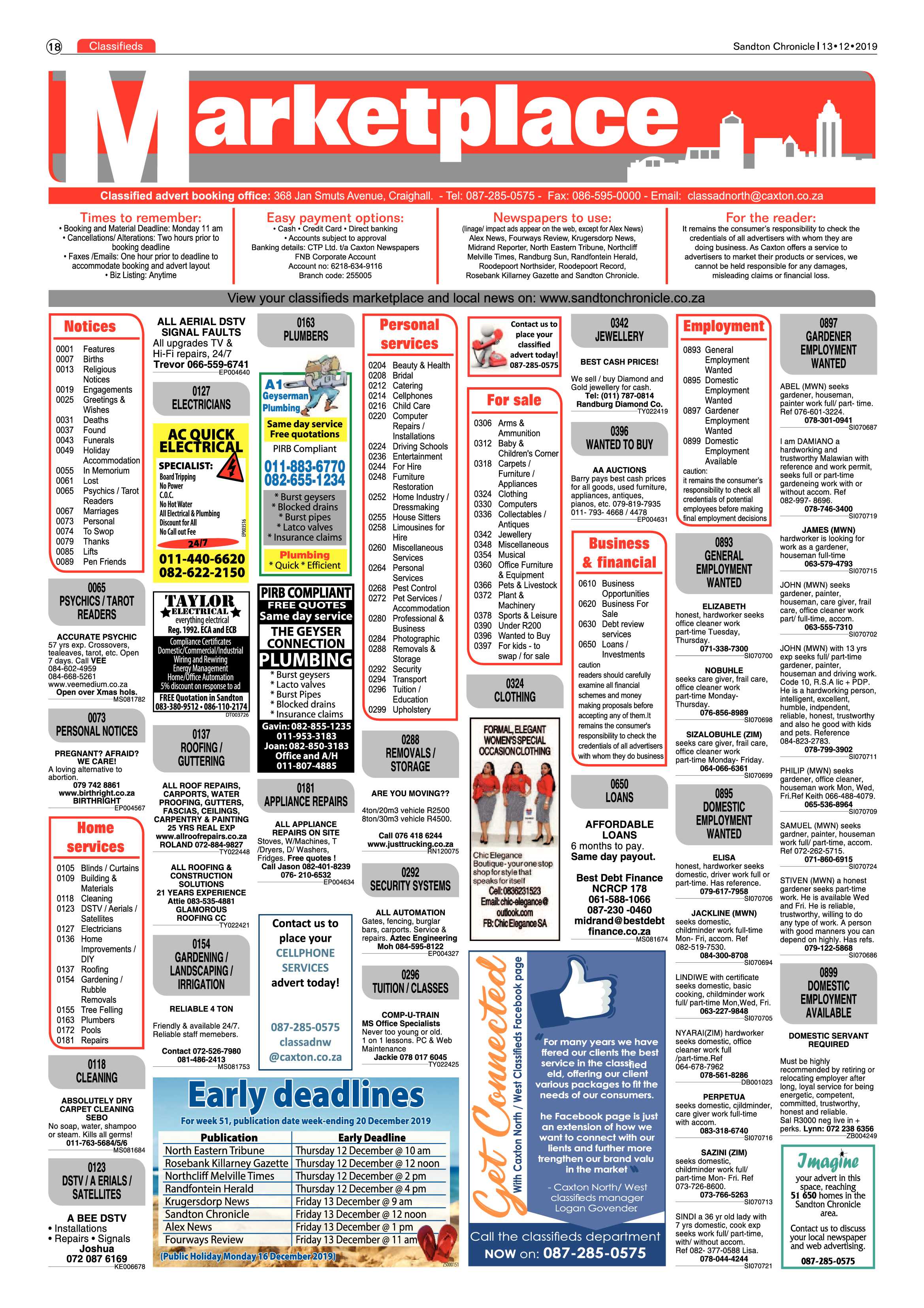 Sandton Chronicle 13 December 2019 page 18