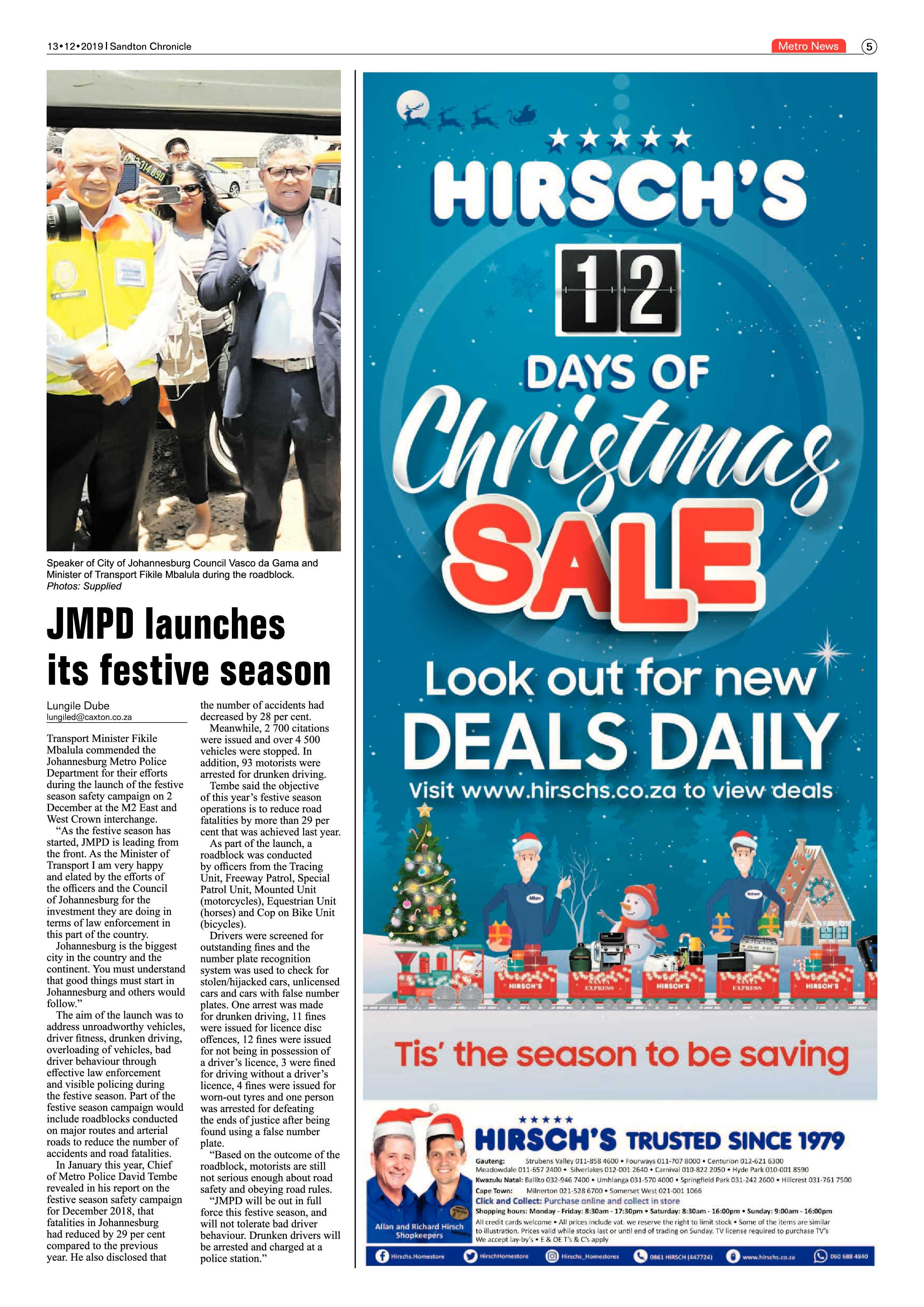 Sandton Chronicle 13 December 2019 page 5
