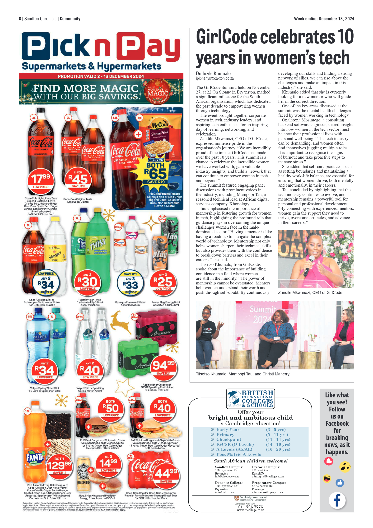 Sandton Chronicle 13 December 2024 page 8