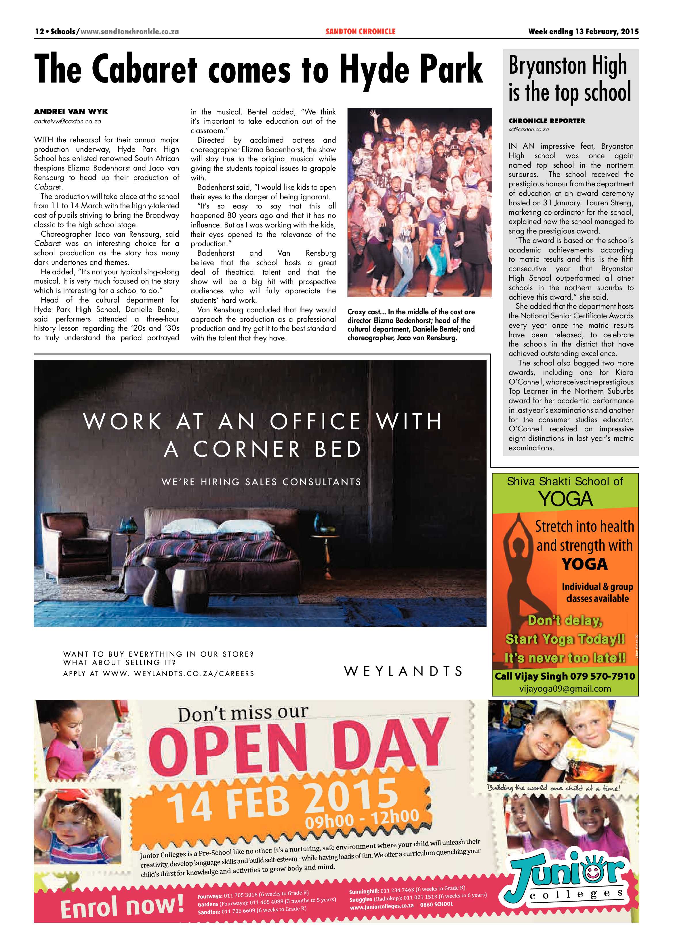 Sandton Chronicle 13 February 2015 page 12