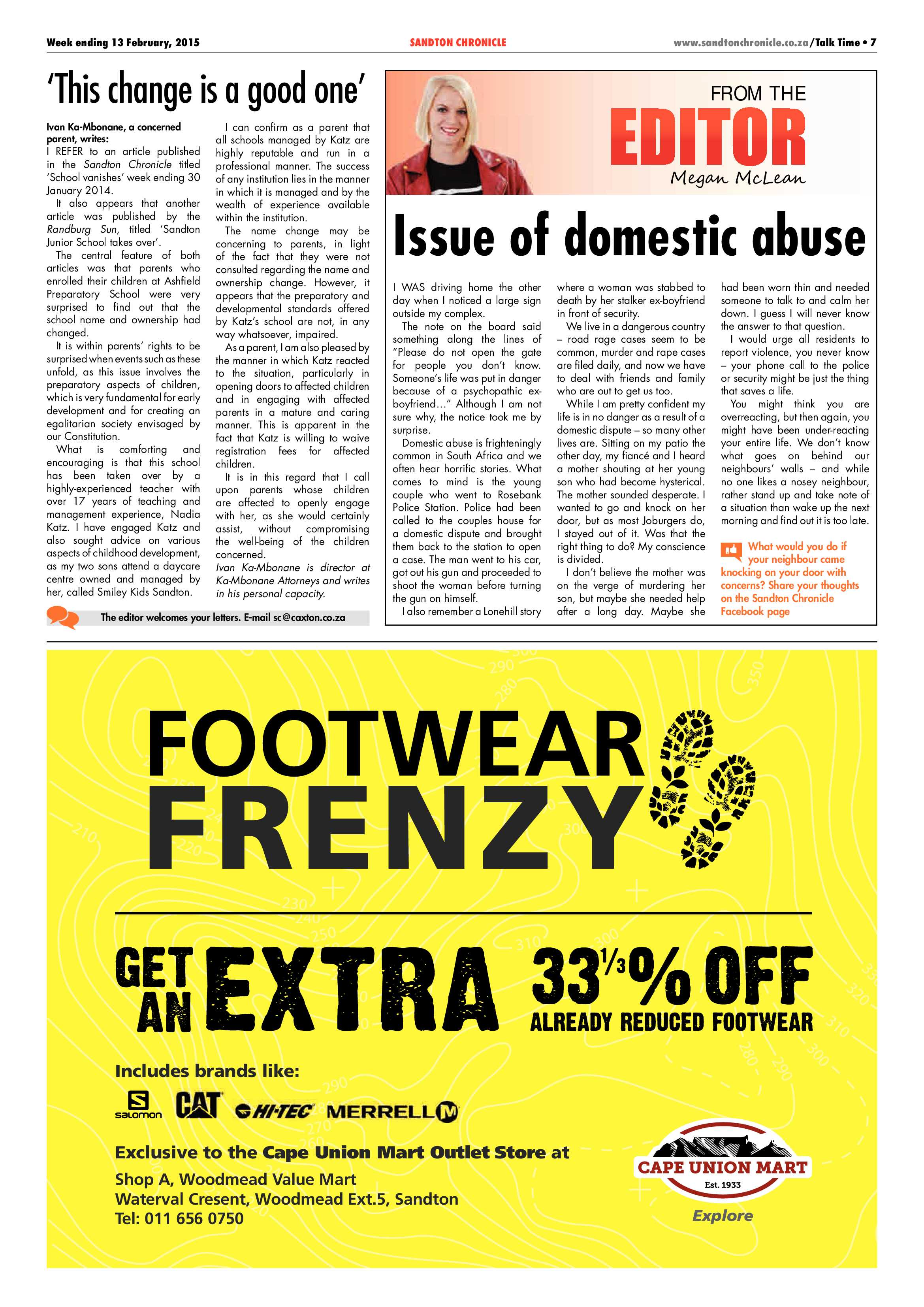 Sandton Chronicle 13 February 2015 page 7