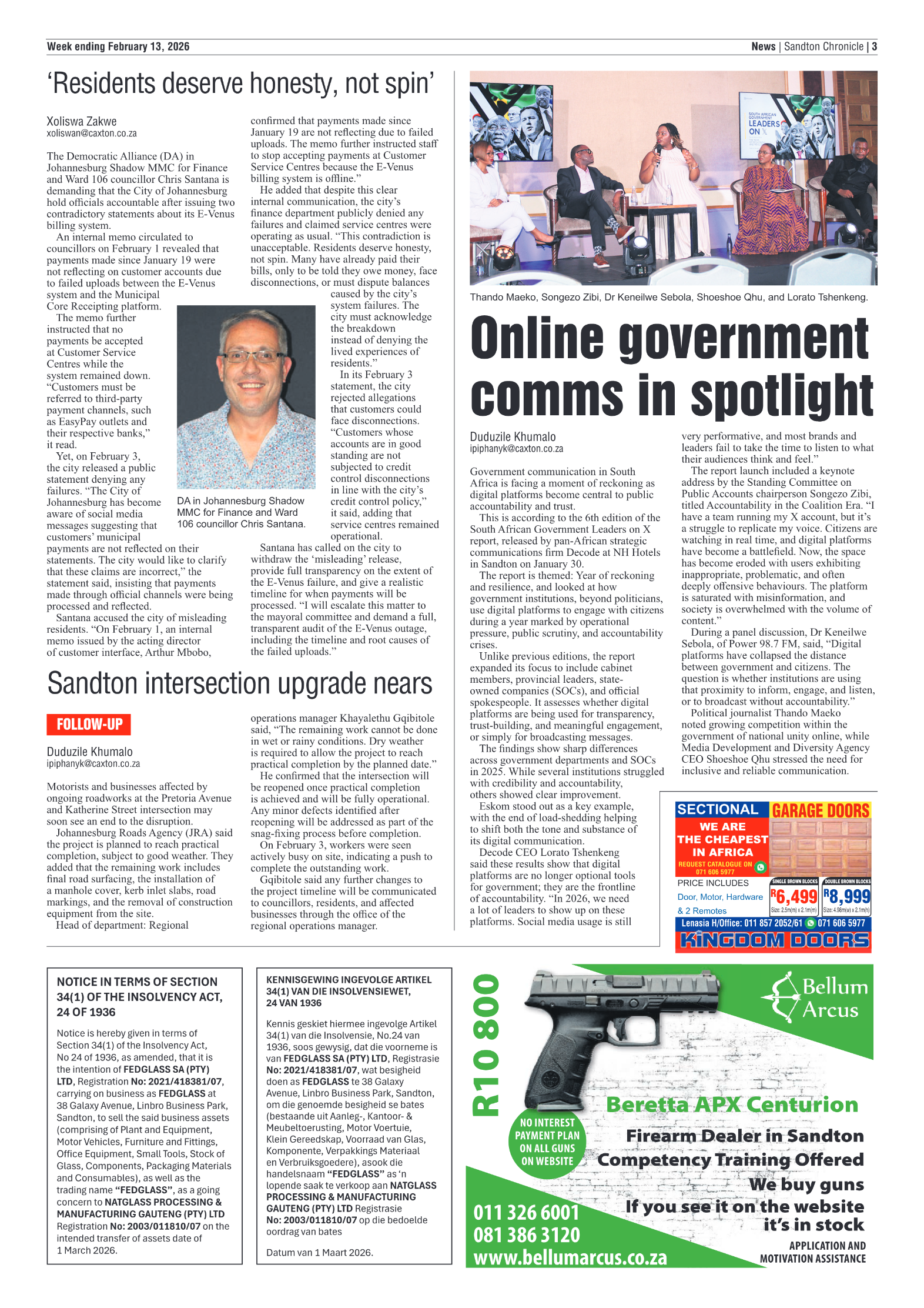 Sandton Chronicle 13 February 2026 page 3
