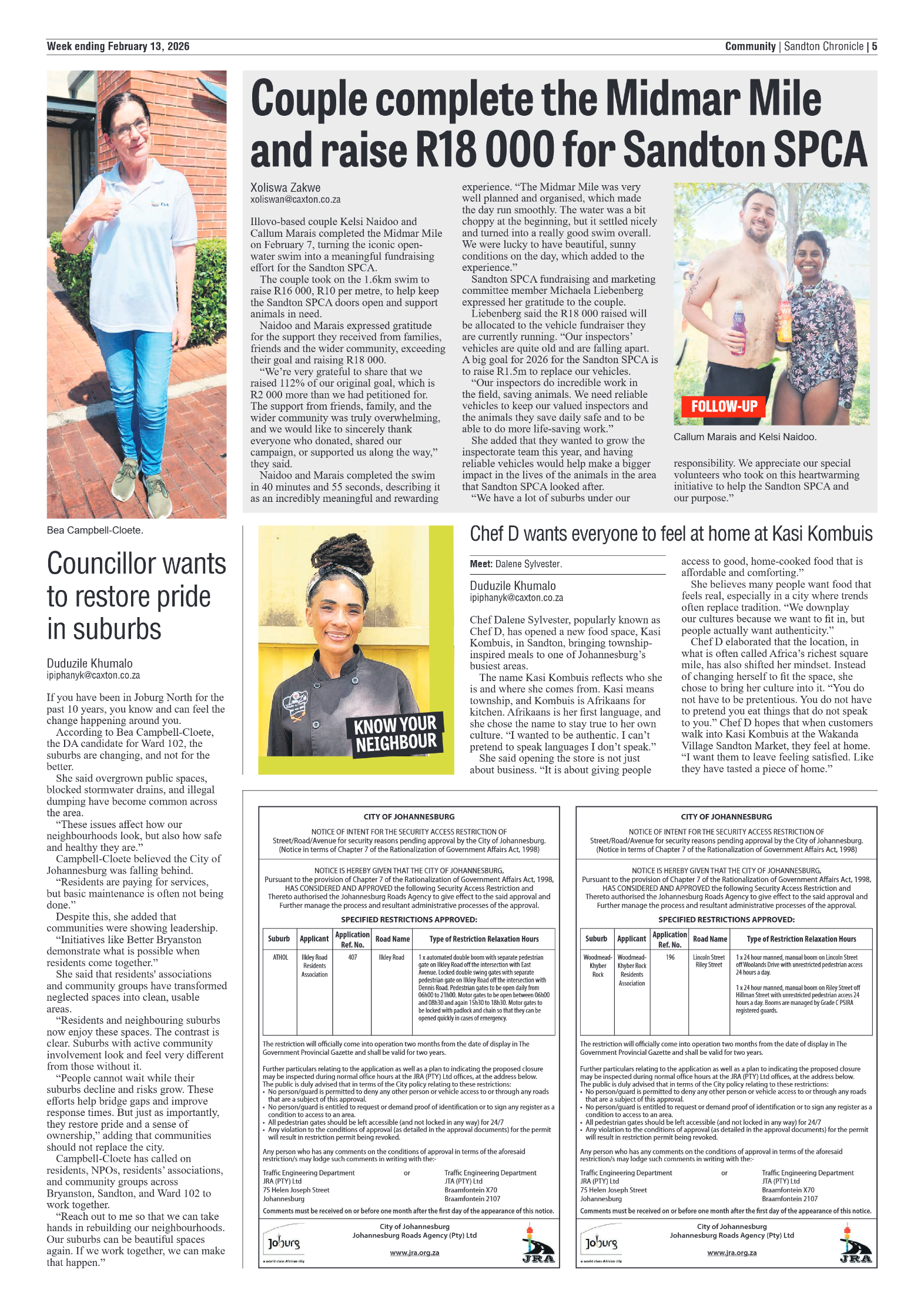 Sandton Chronicle 13 February 2026 page 5