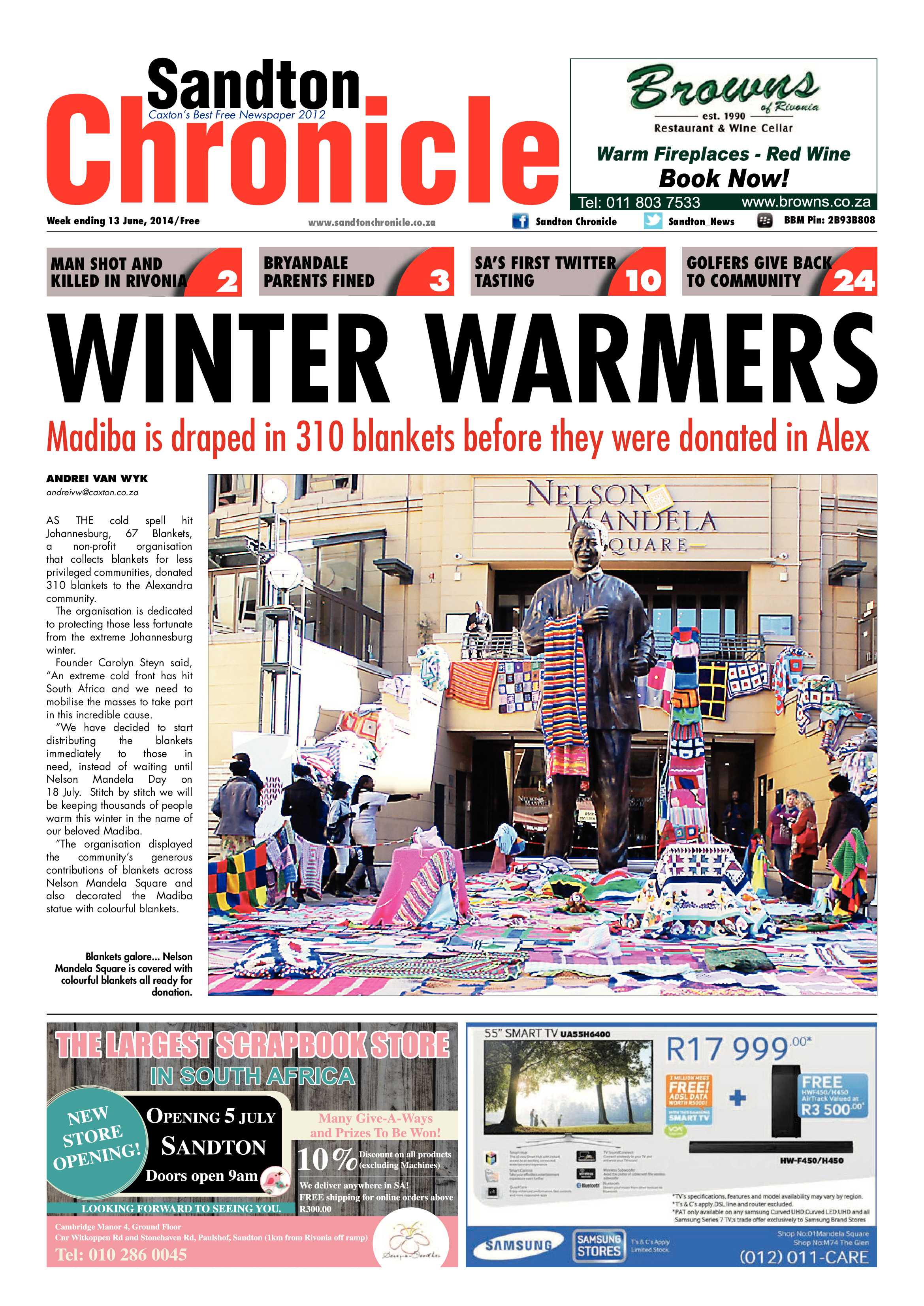 Sandton Chronicle 13 June 2014 page 1