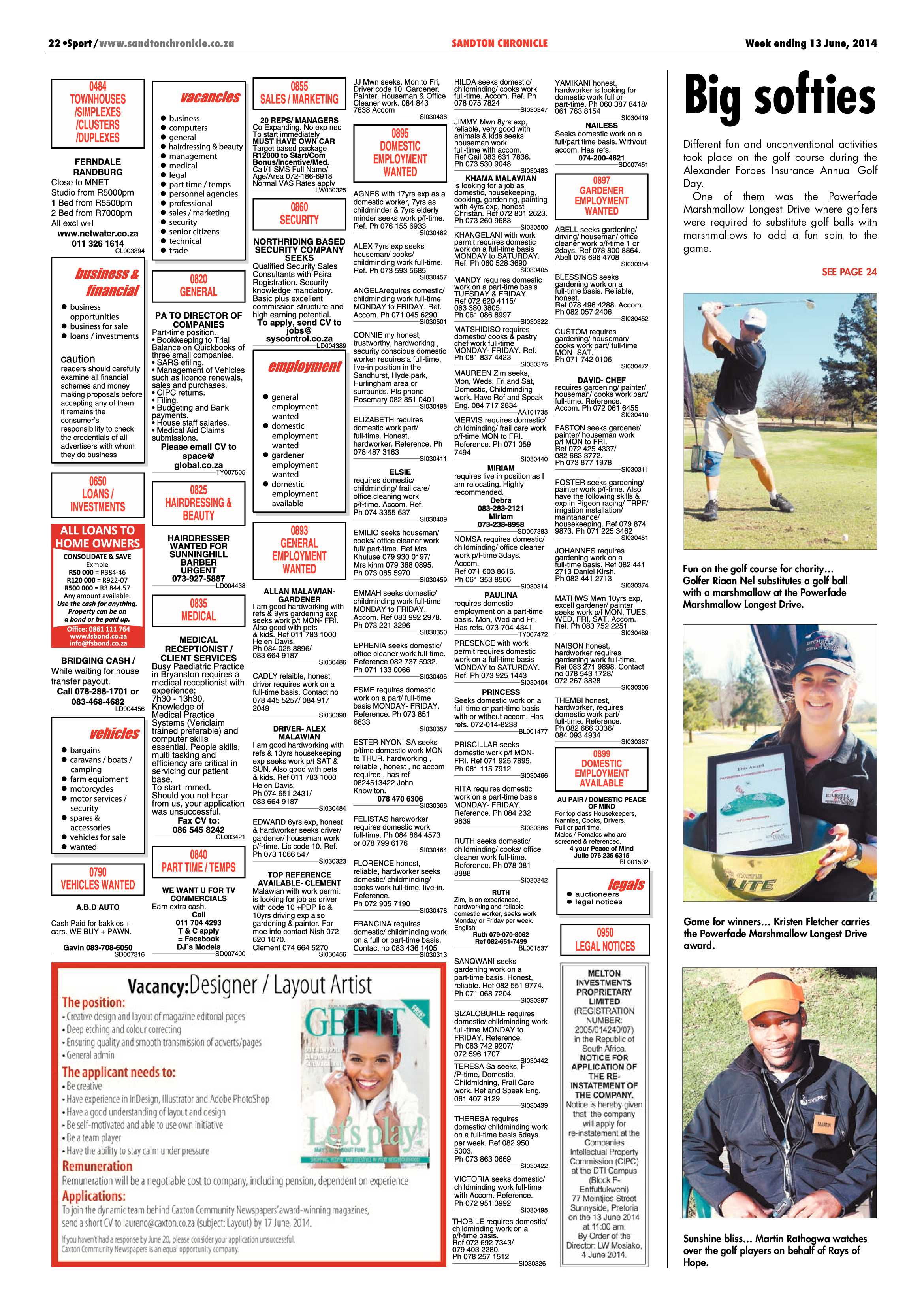 Sandton Chronicle 13 June 2014 page 30