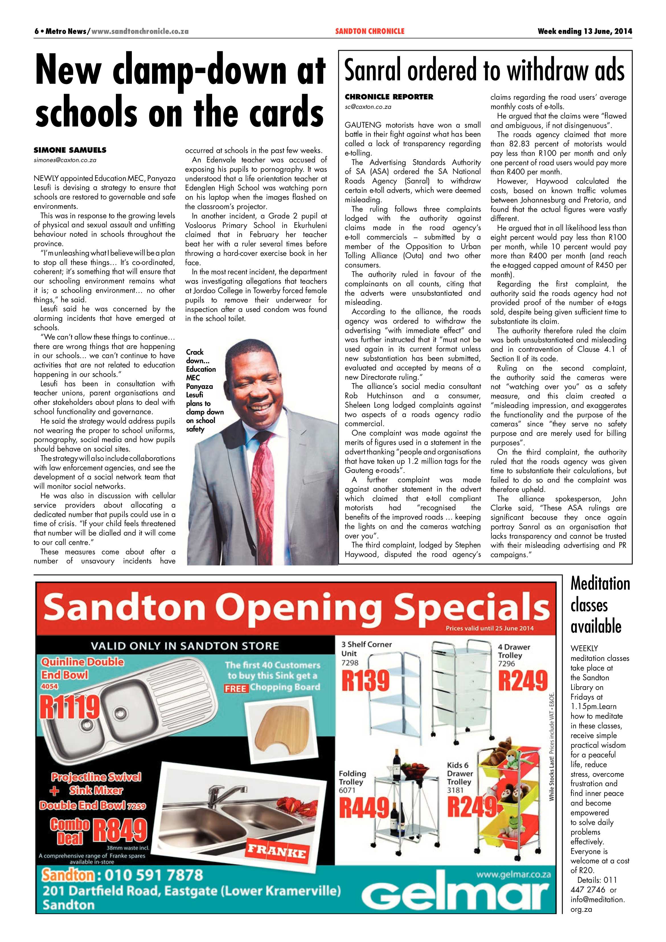 Sandton Chronicle 13 June 2014 page 6