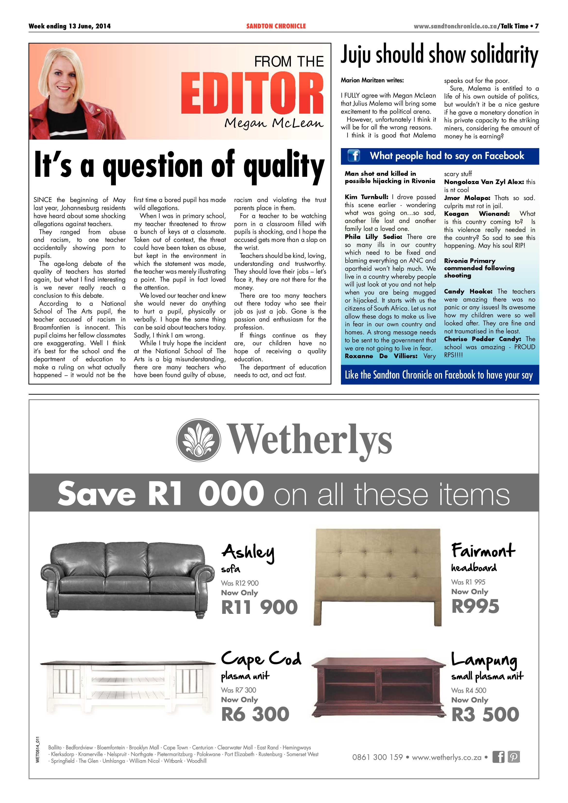 Sandton Chronicle 13 June 2014 page 7