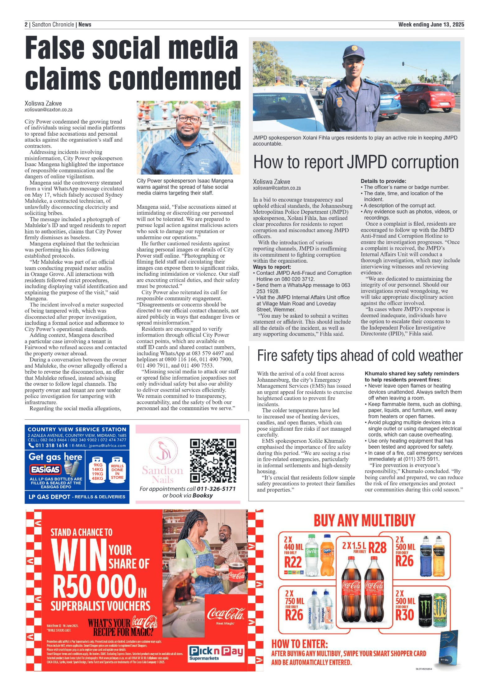 Sandton Chronicle 13 June 2025 page 2