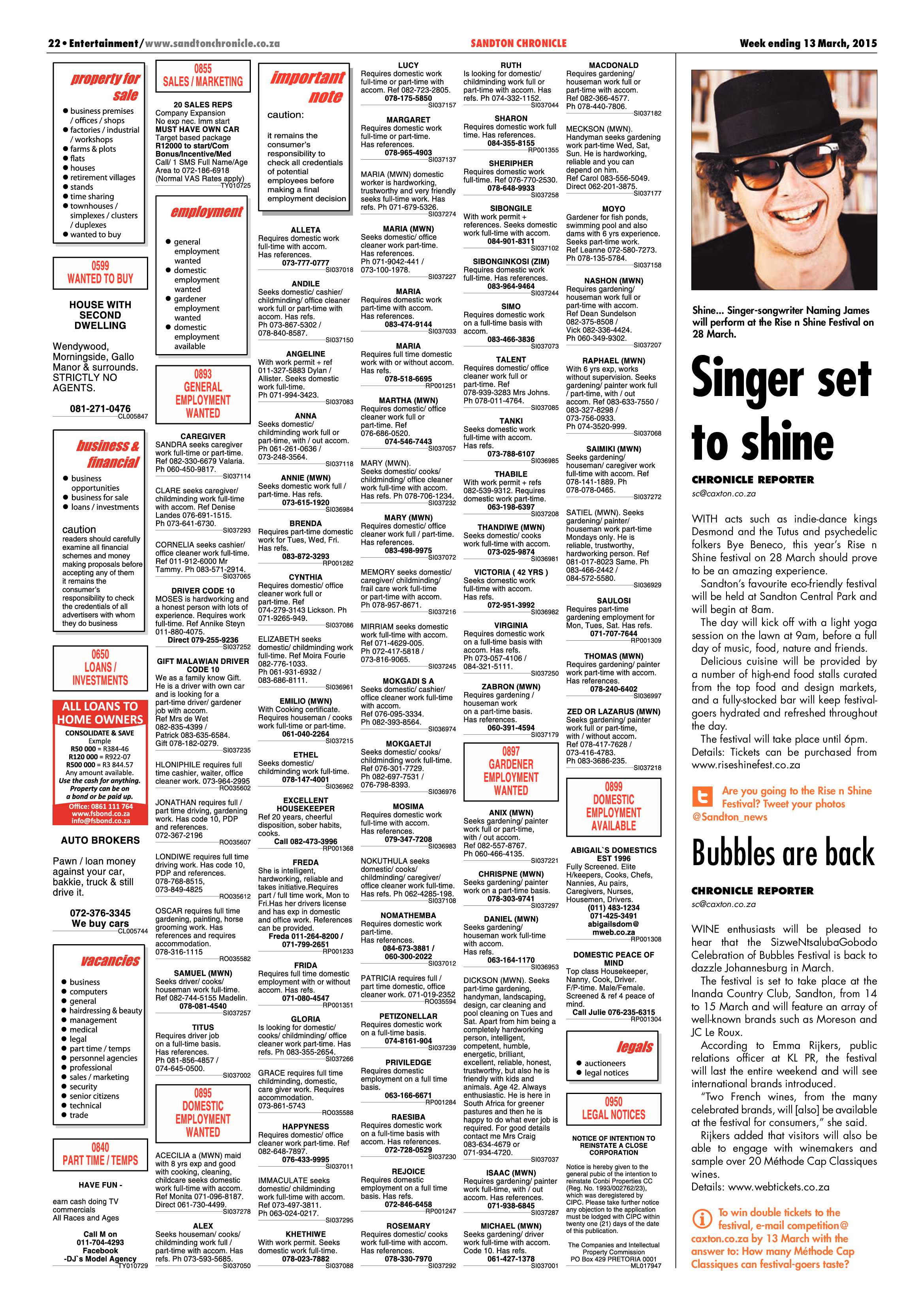 Sandton Chronicle 13 March 2015 page 38