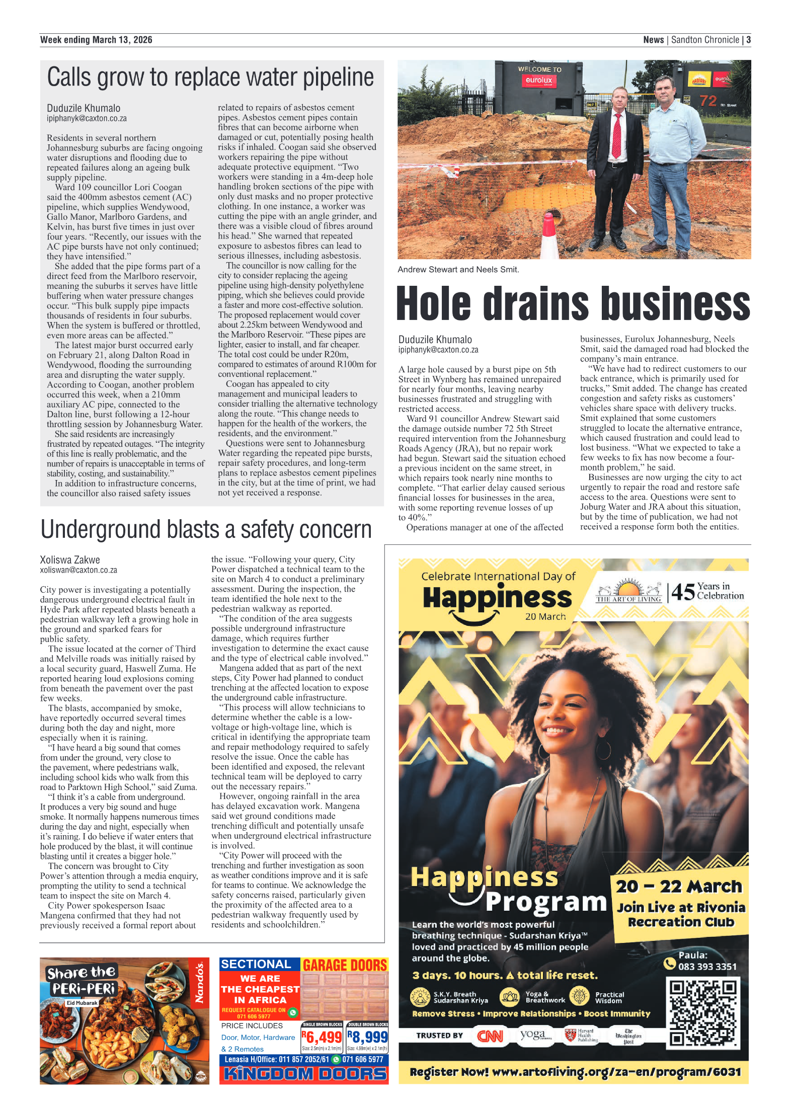 Sandton Chronicle 13 March 2026 page 3