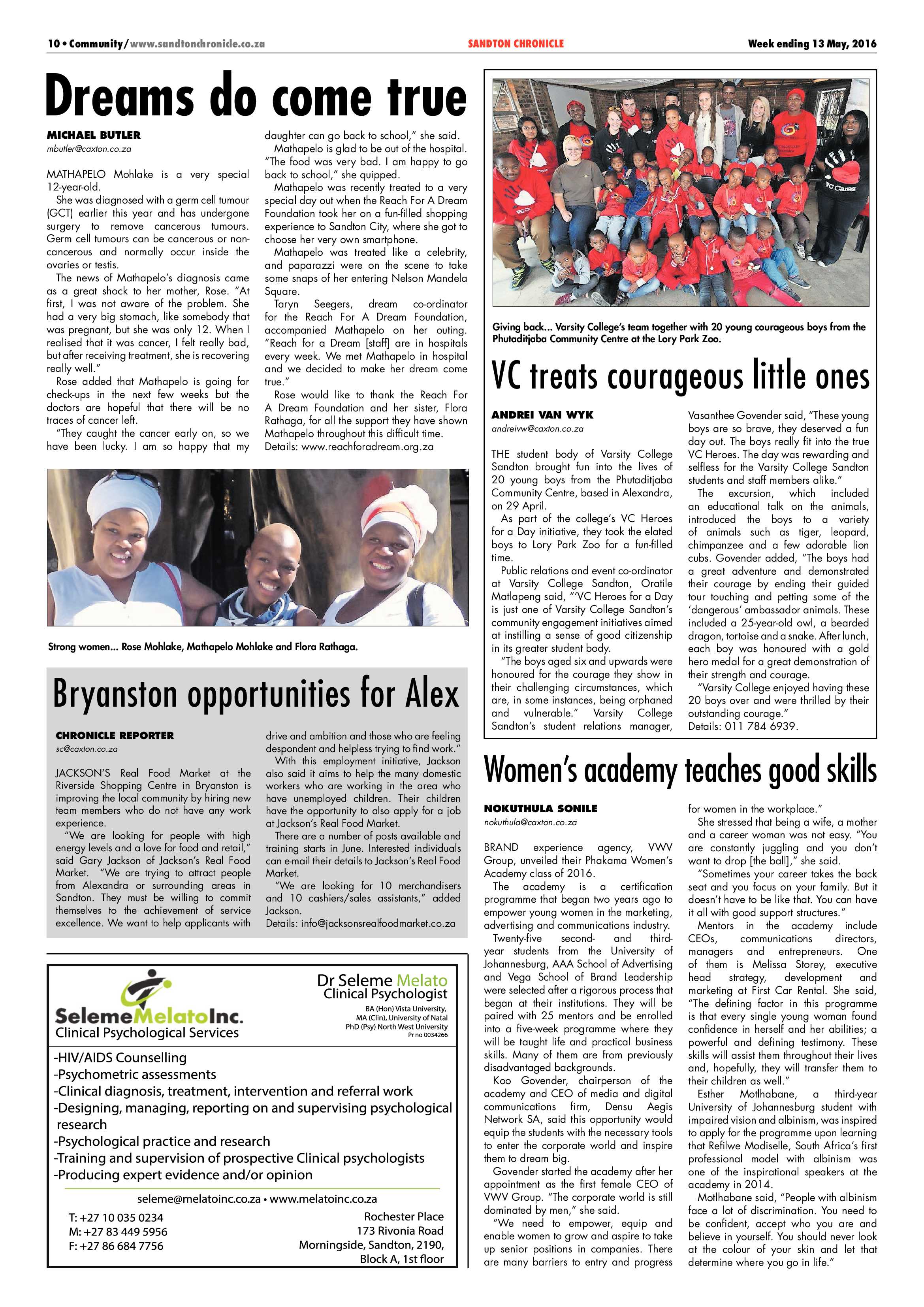Sandton Chronicle 13 May 2016 page 10
