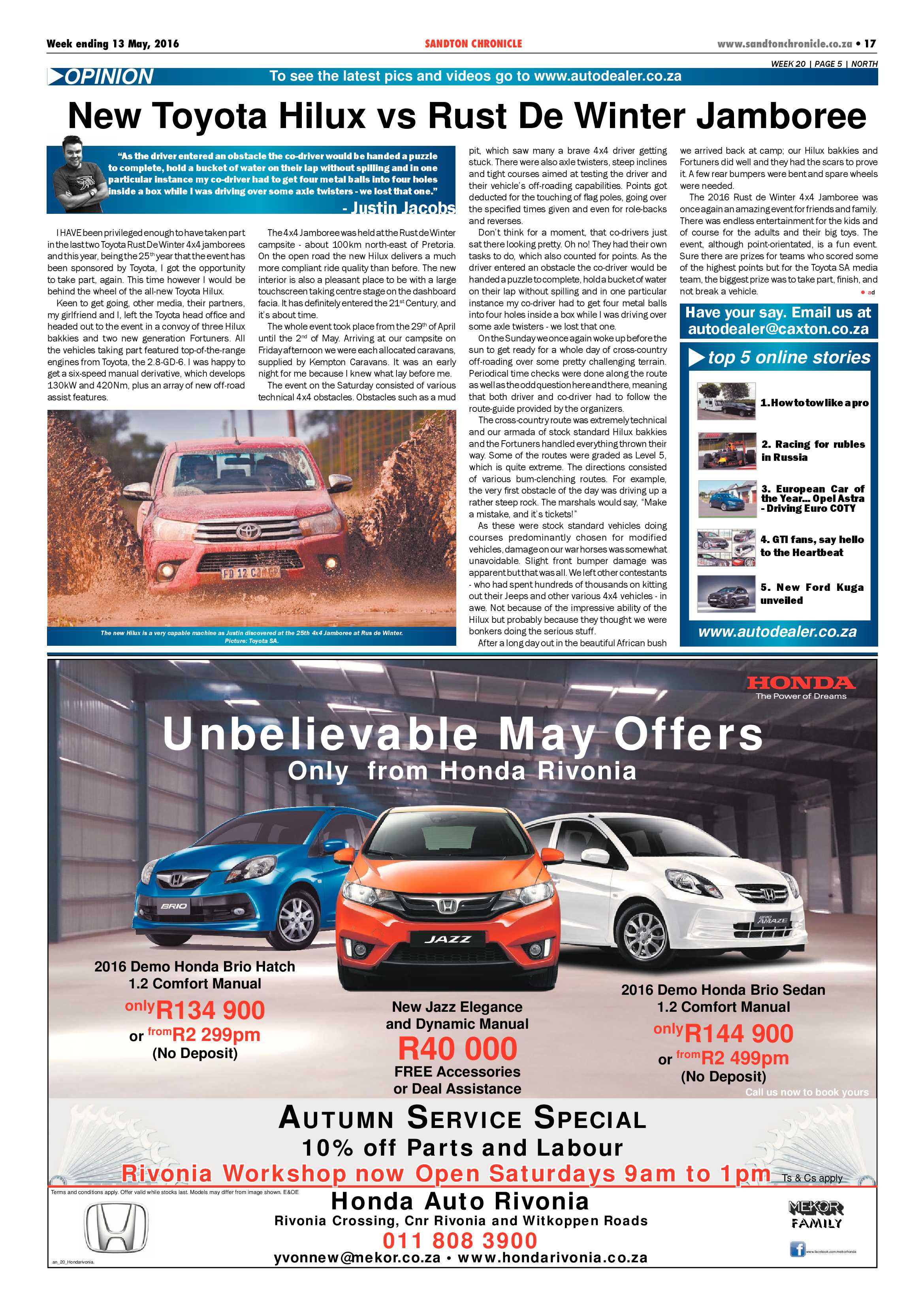 Sandton Chronicle 13 May 2016 page 17