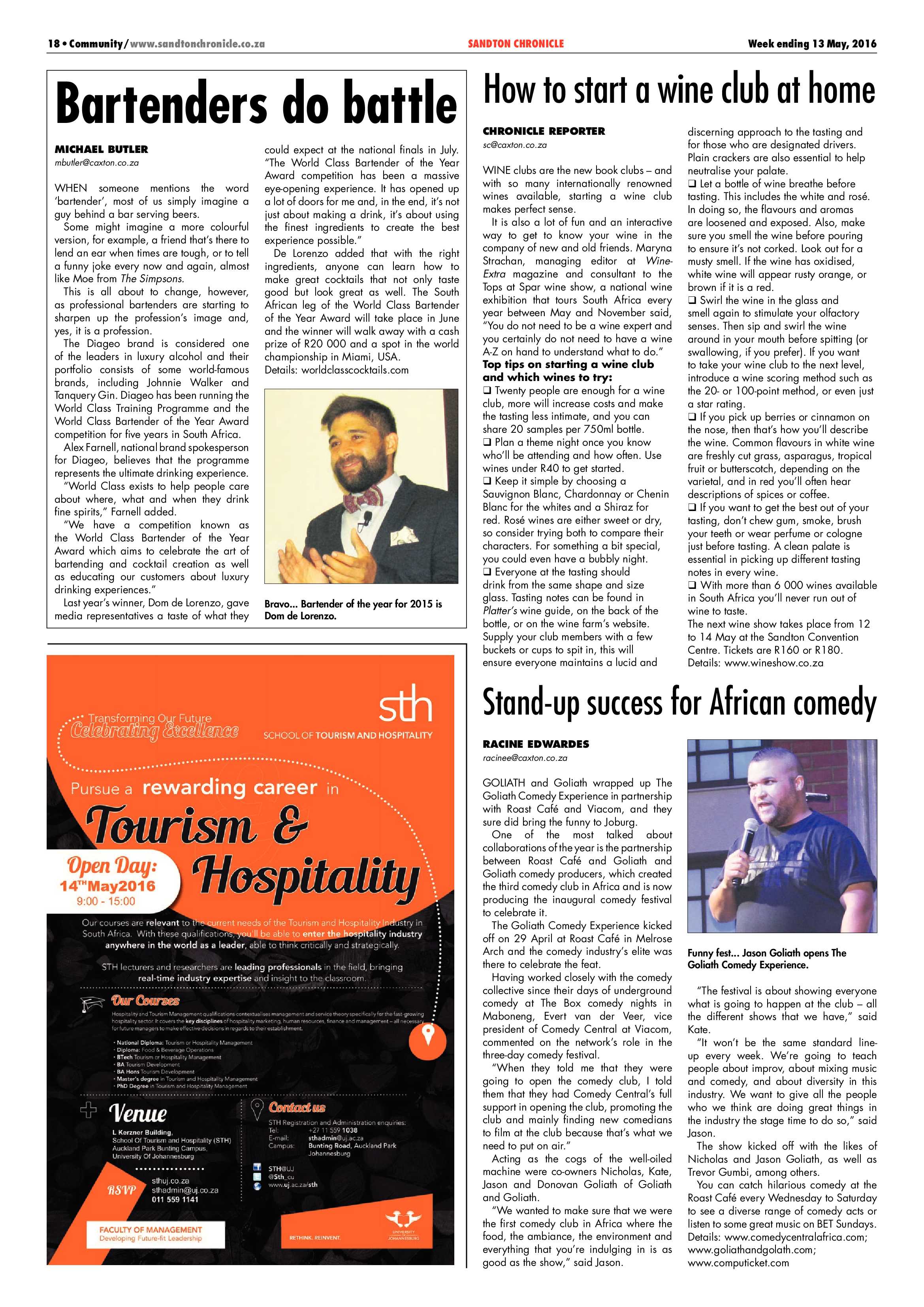 Sandton Chronicle 13 May 2016 page 18