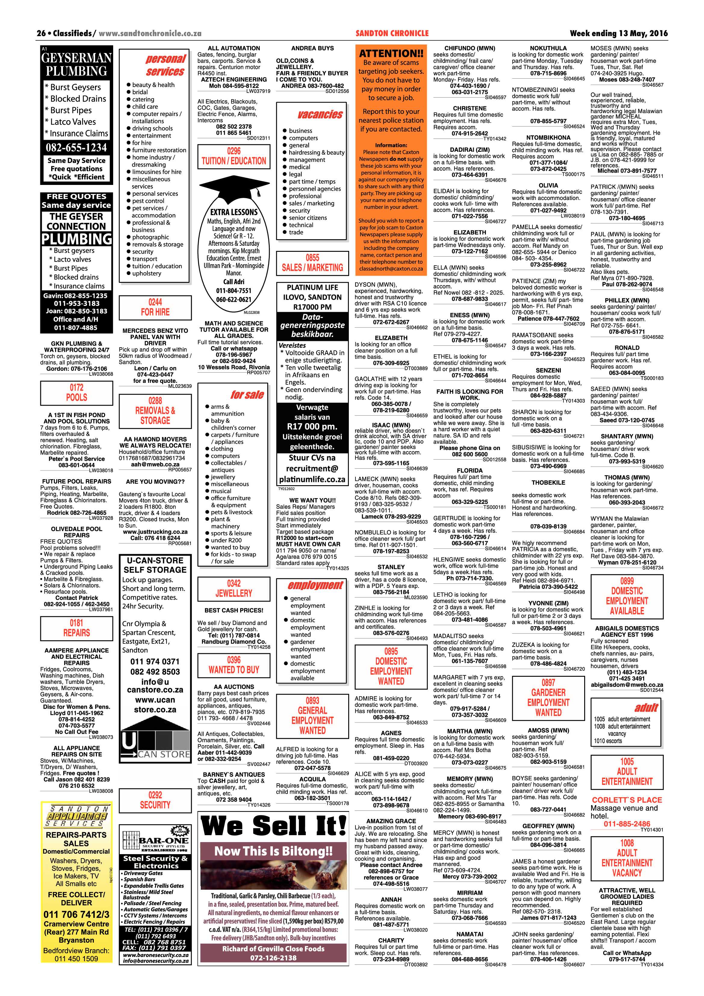 Sandton Chronicle 13 May 2016 page 26