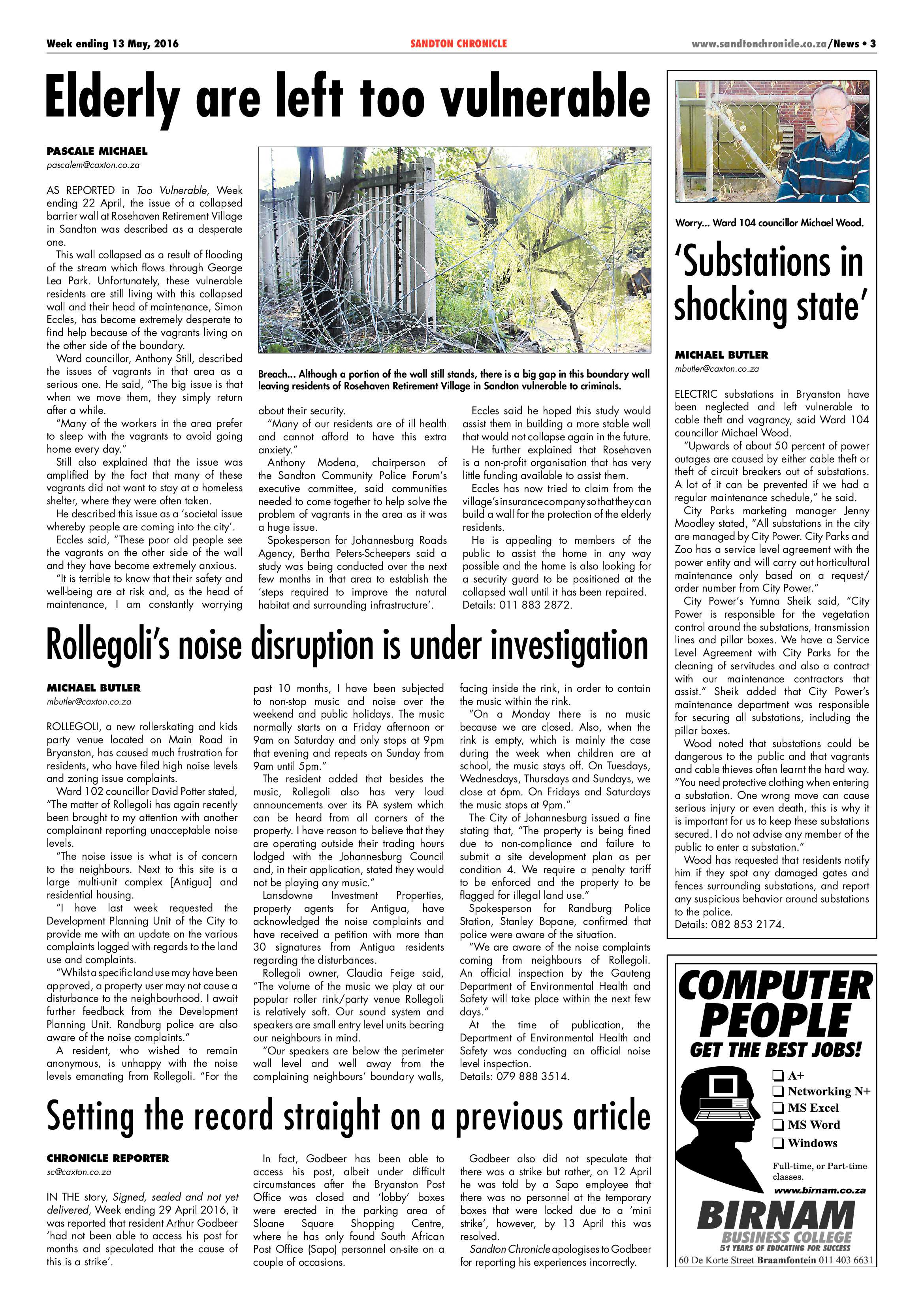 Sandton Chronicle 13 May 2016 page 3