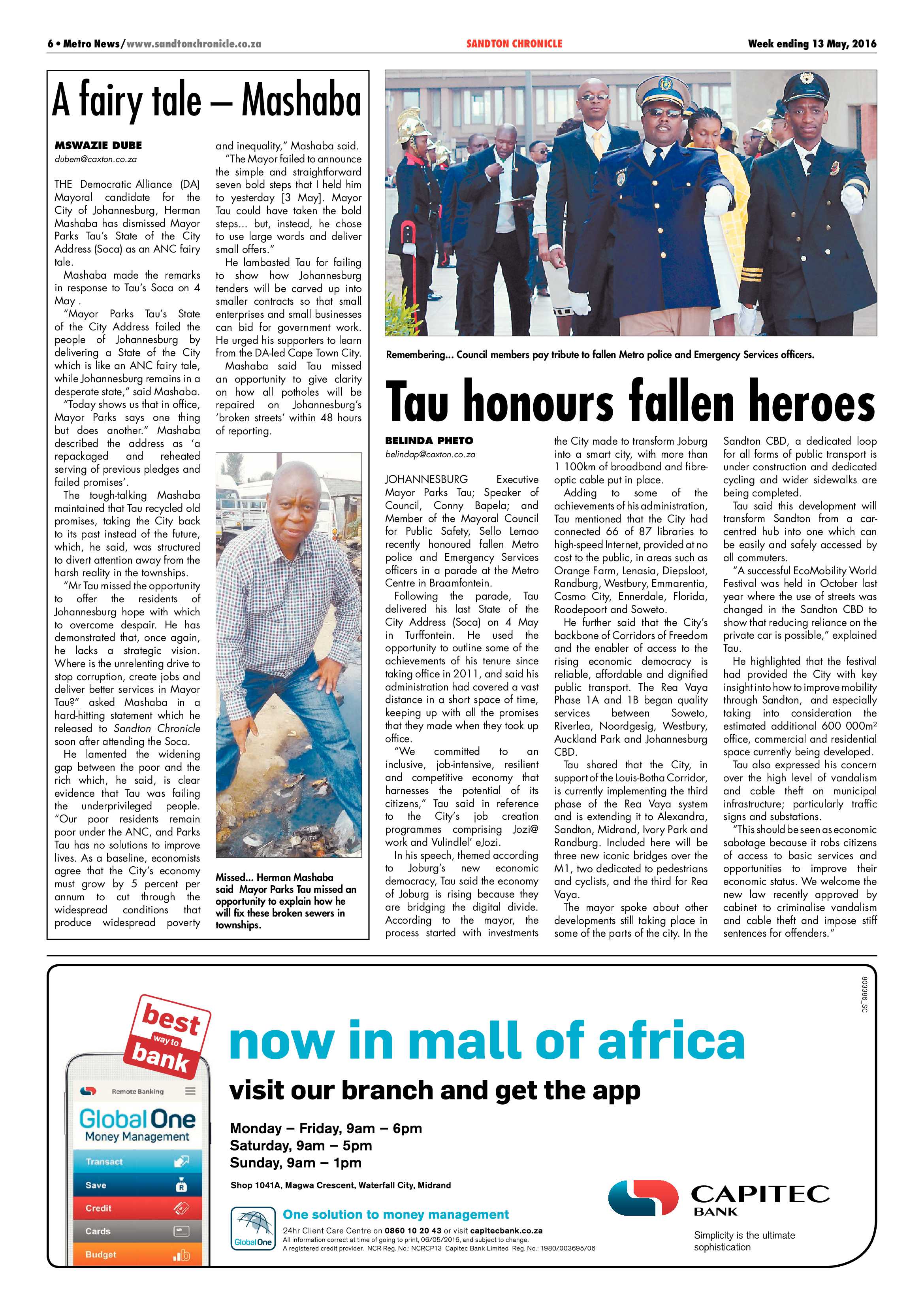 Sandton Chronicle 13 May 2016 page 6
