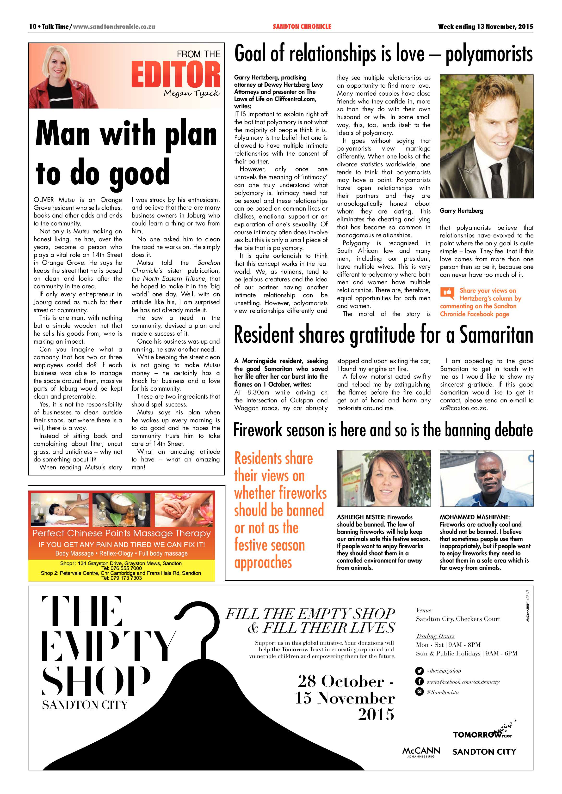 Sandton Chronicle 13 November 2015 page 10