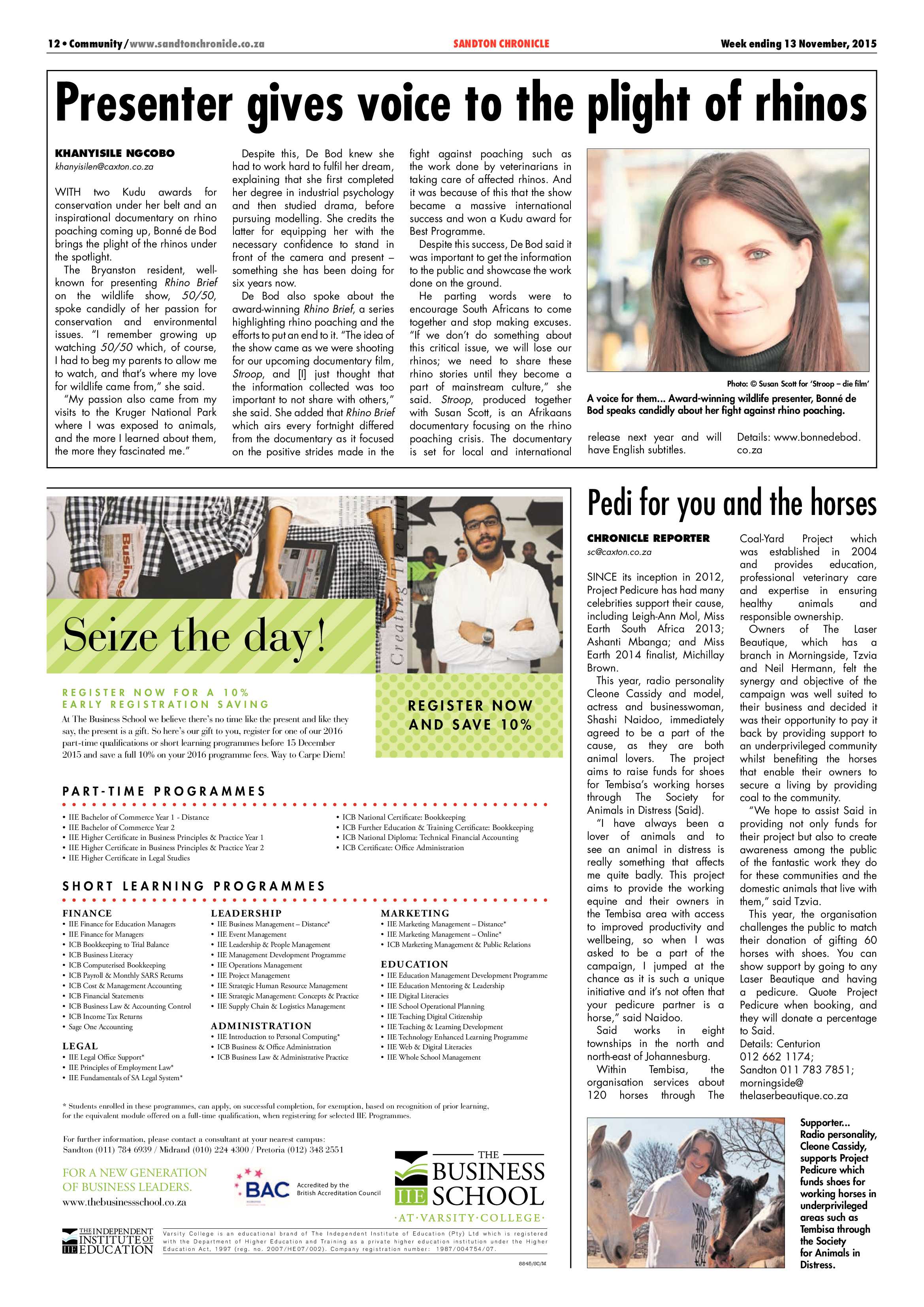 Sandton Chronicle 13 November 2015 page 12