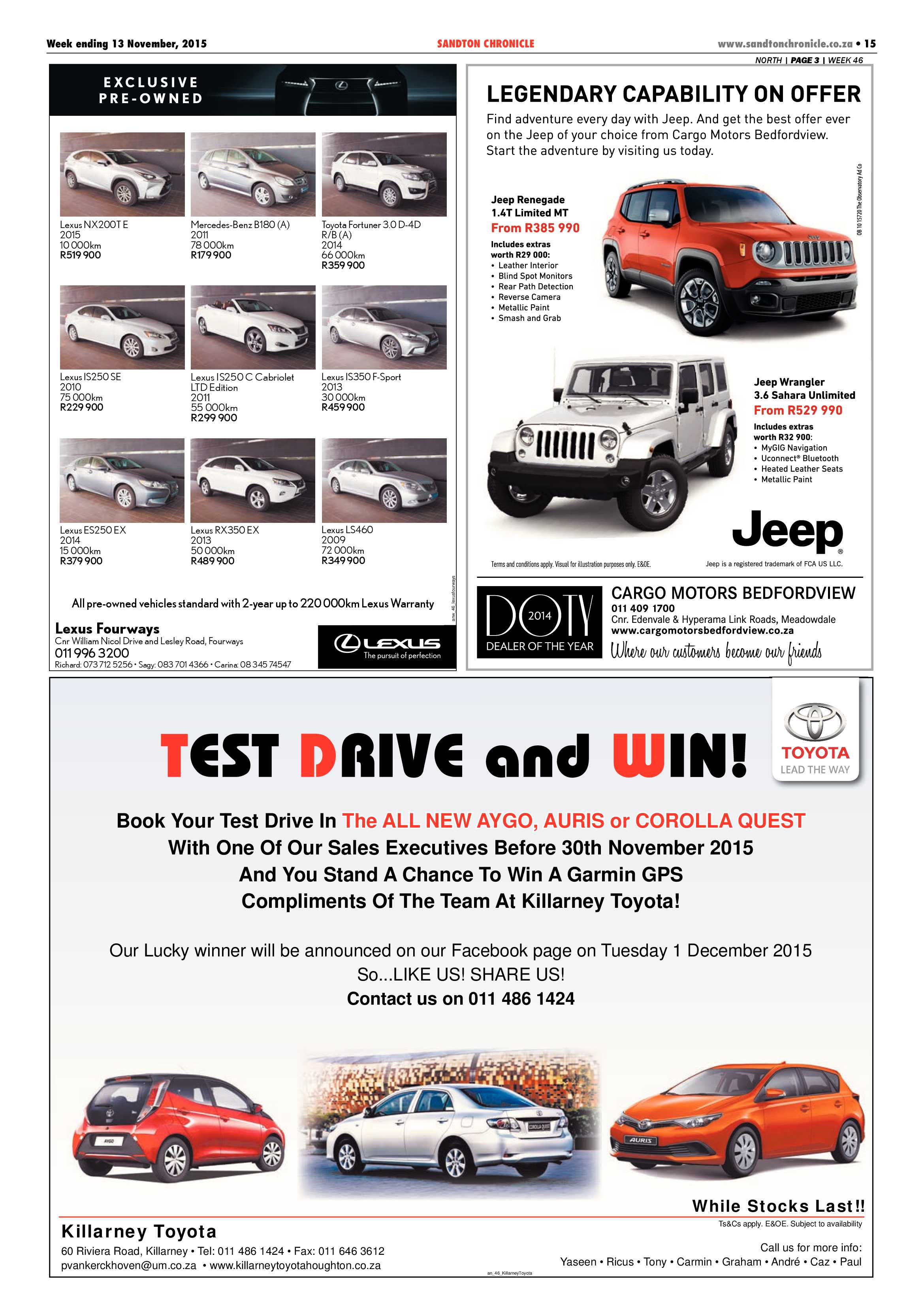Sandton Chronicle 13 November 2015 page 15