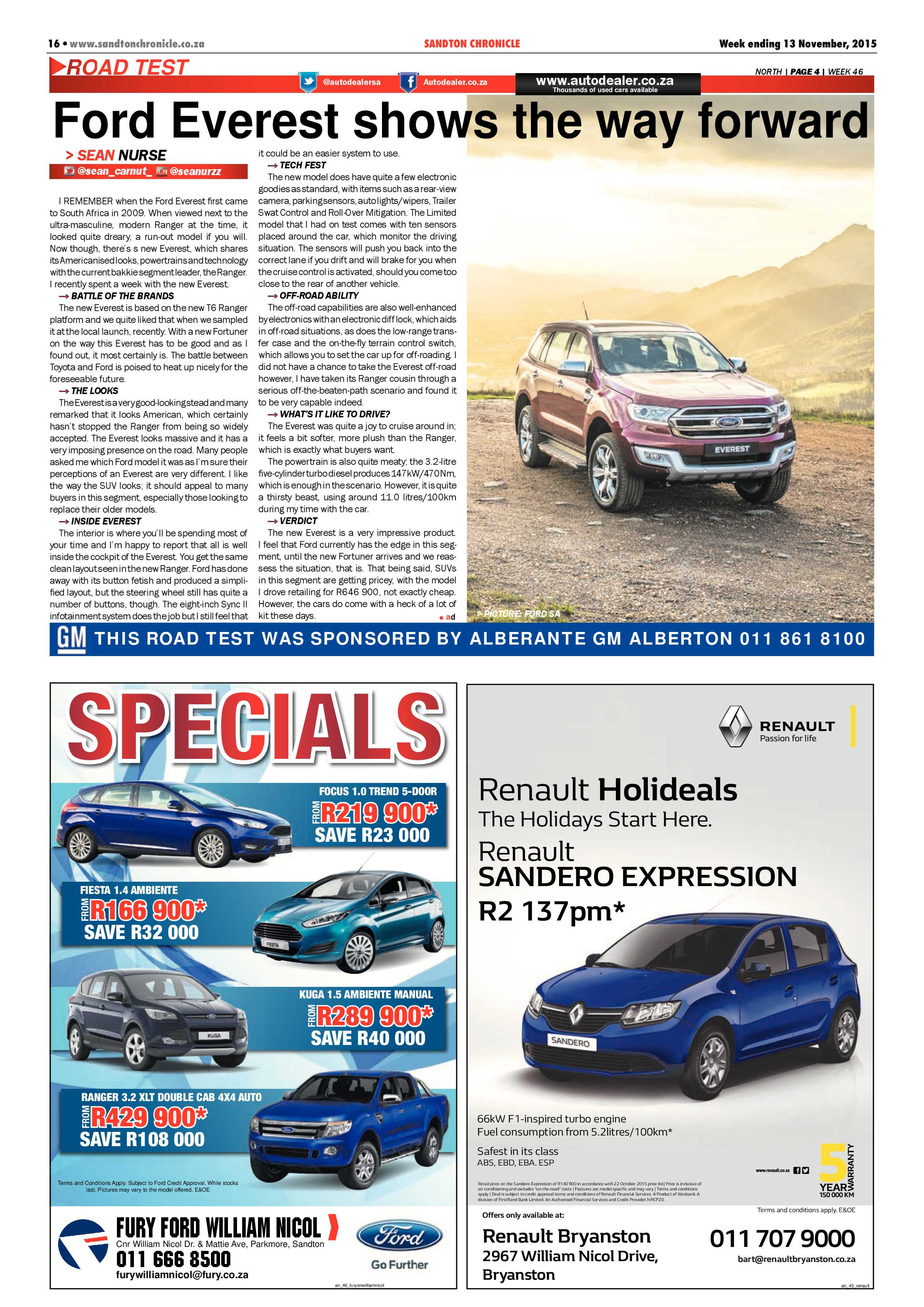 Sandton Chronicle 13 November 2015 page 16