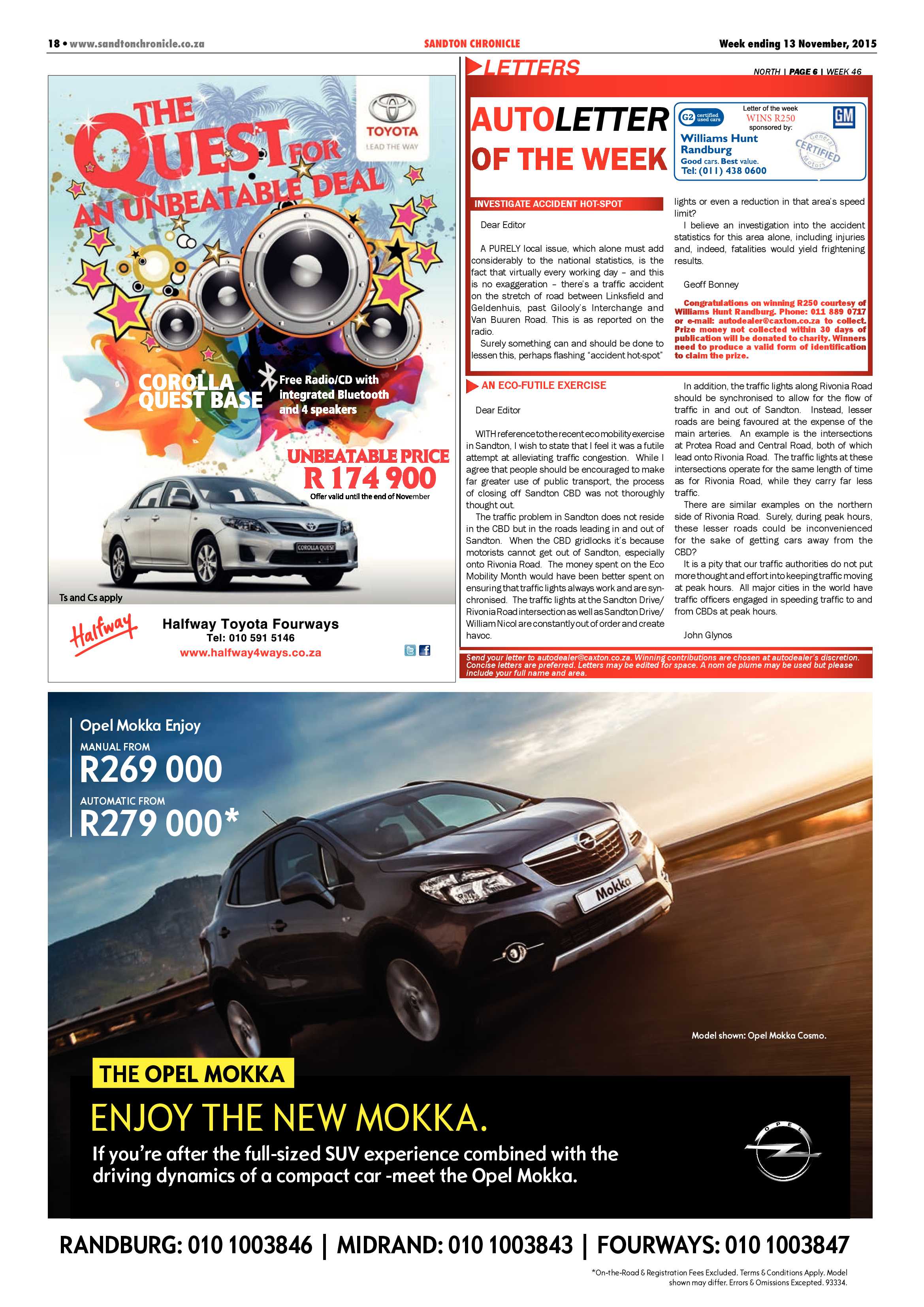 Sandton Chronicle 13 November 2015 page 18