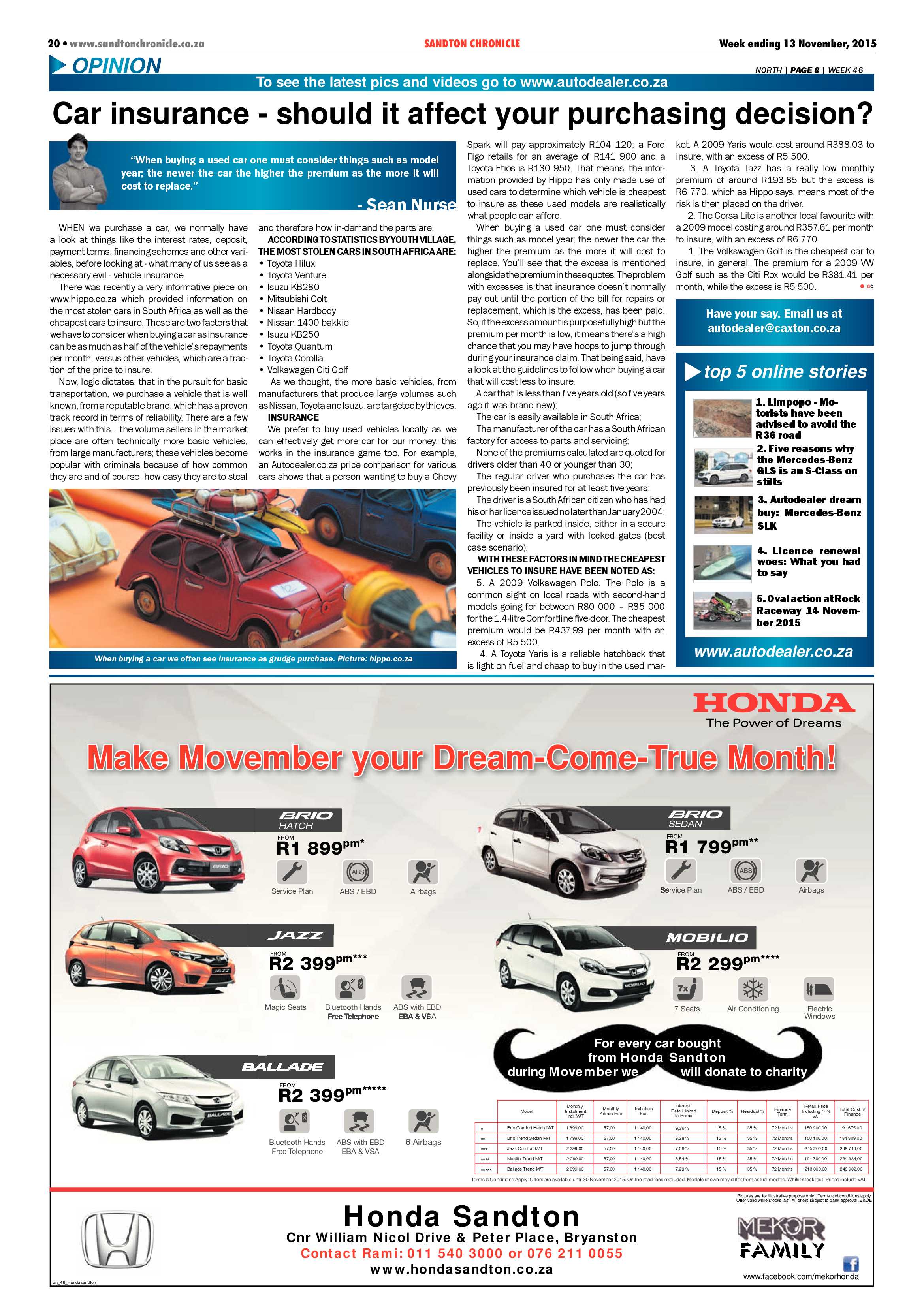 Sandton Chronicle 13 November 2015 page 20