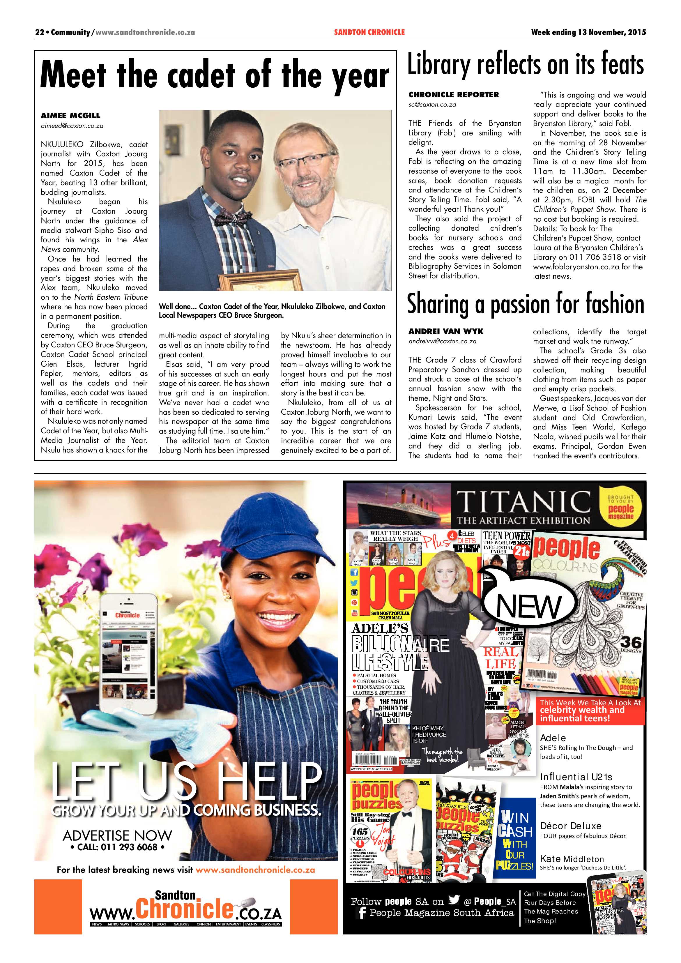 Sandton Chronicle 13 November 2015 page 22