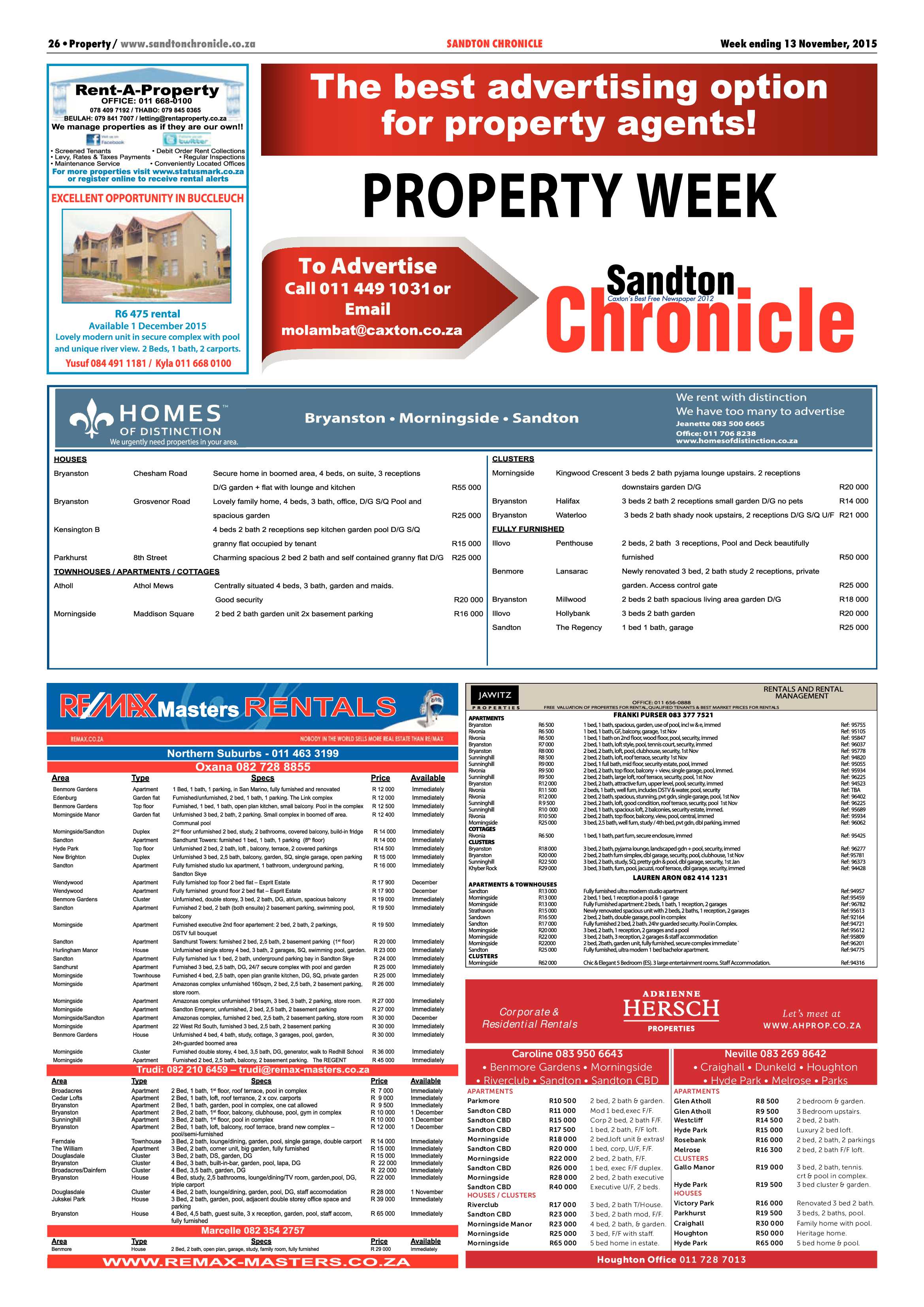 Sandton Chronicle 13 November 2015 page 26