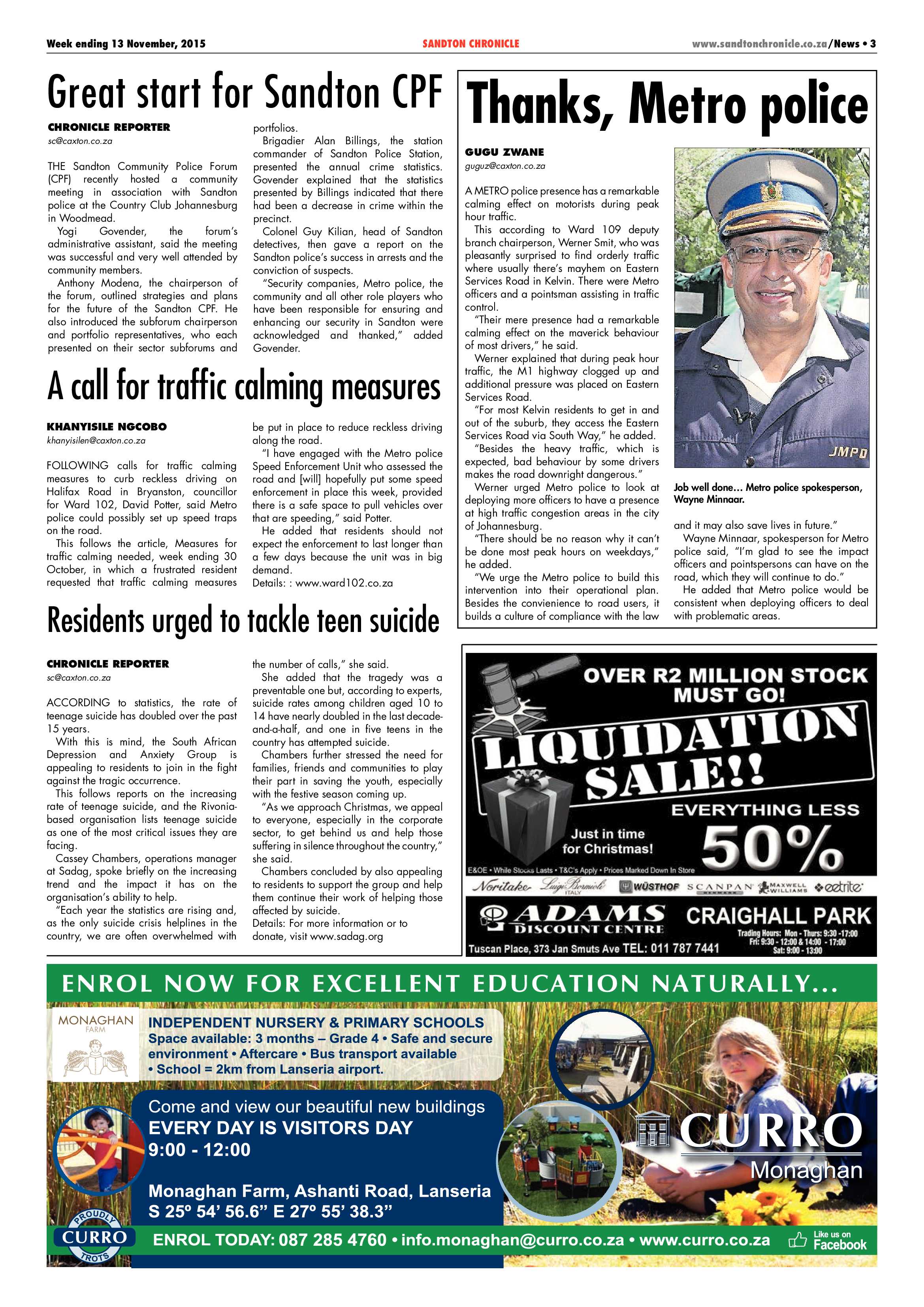 Sandton Chronicle 13 November 2015 page 3