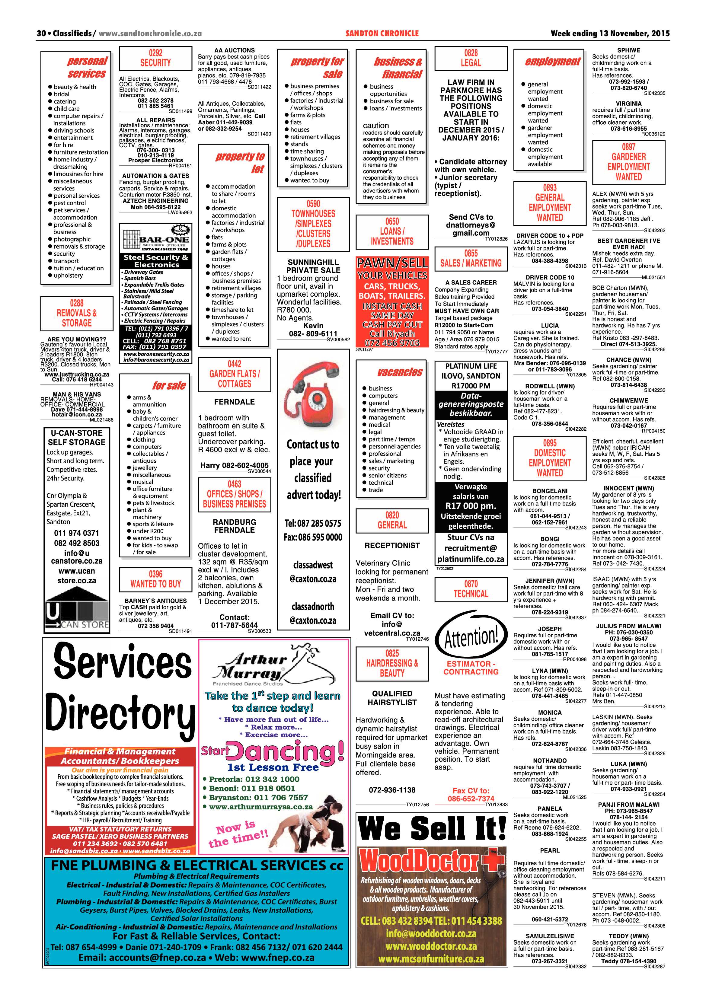 Sandton Chronicle 13 November 2015 page 30
