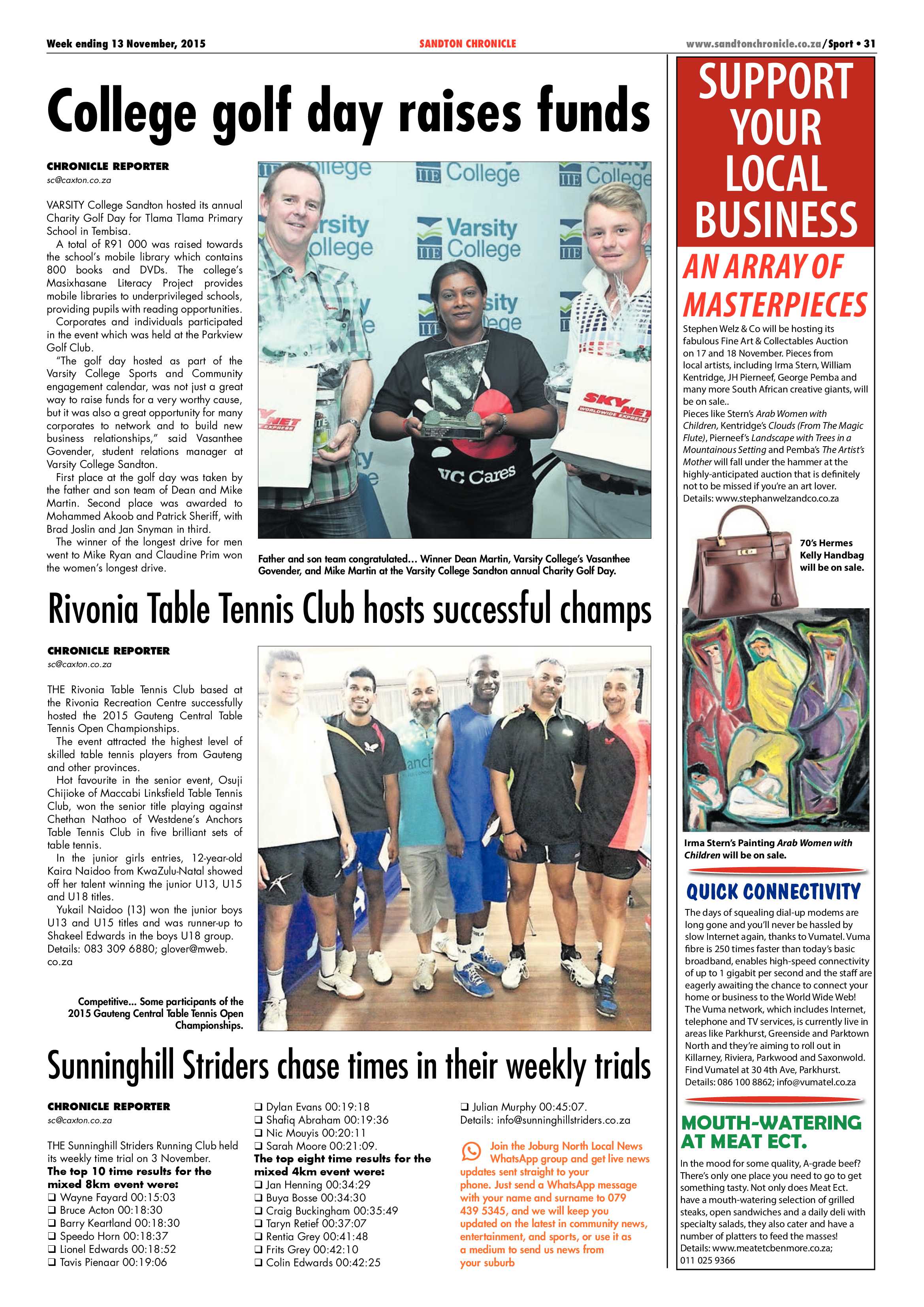 Sandton Chronicle 13 November 2015 page 31