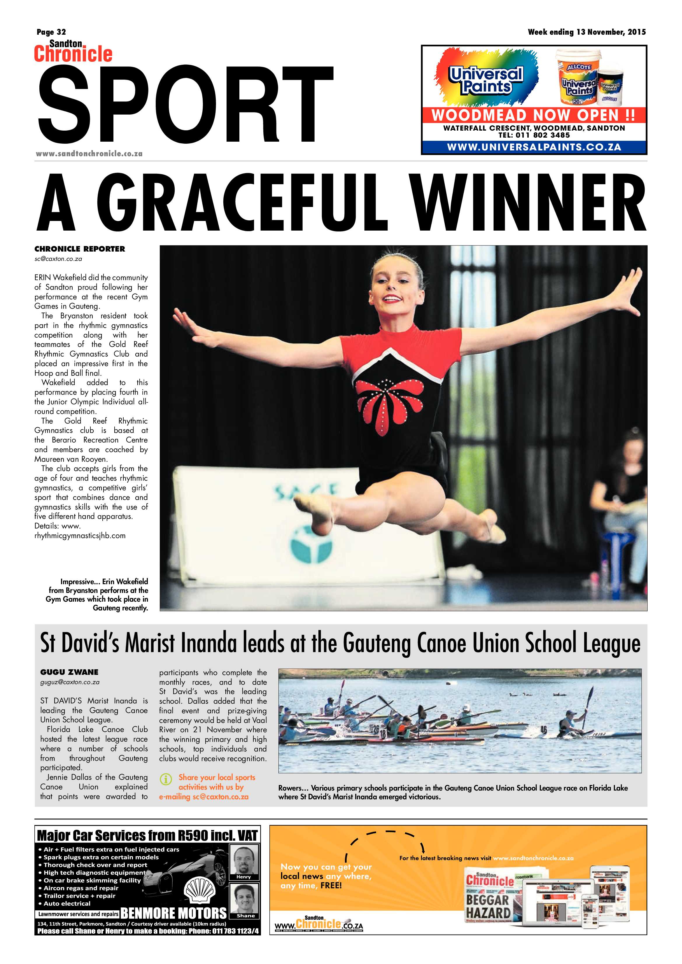 Sandton Chronicle 13 November 2015 page 32