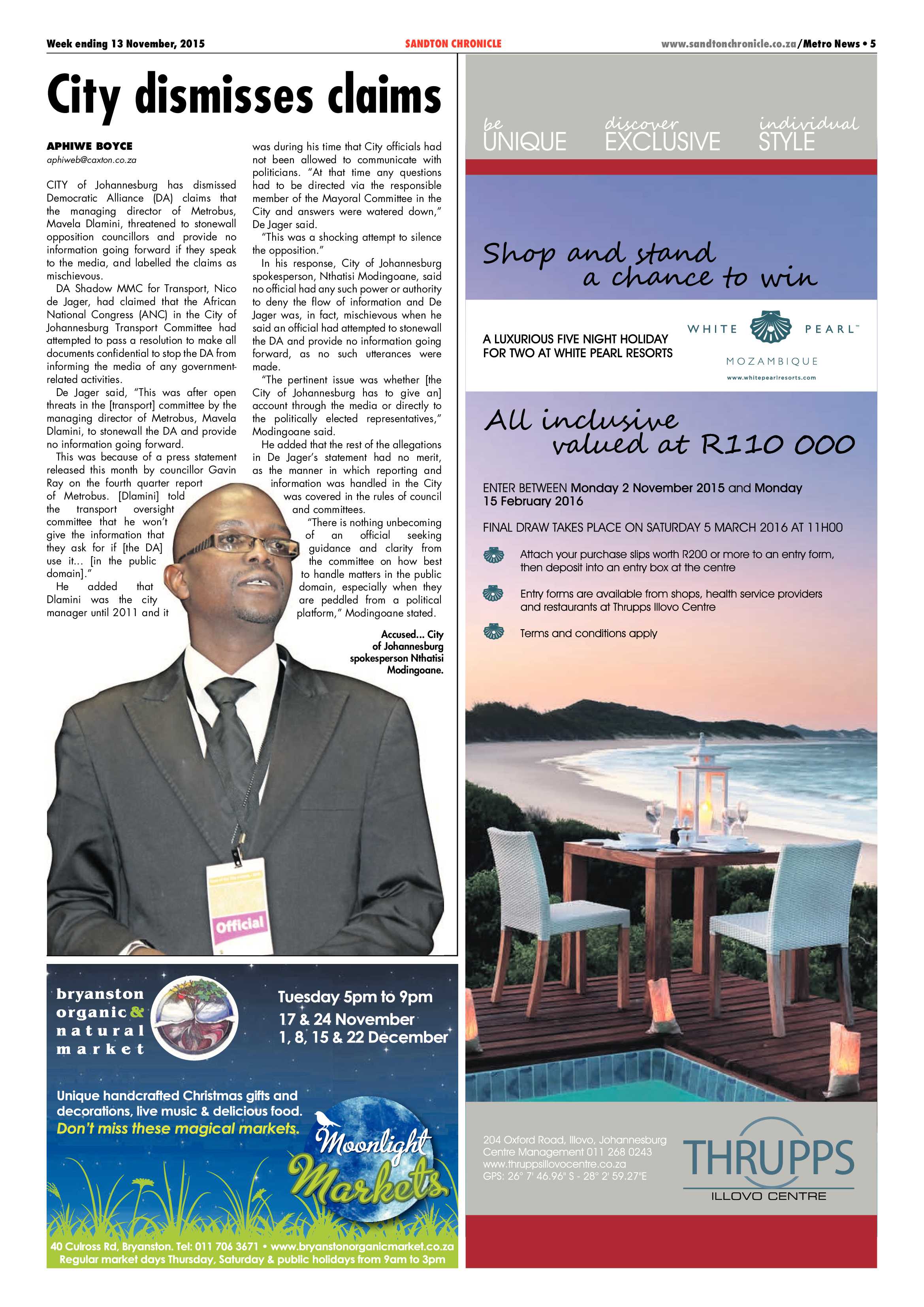 Sandton Chronicle 13 November 2015 page 5