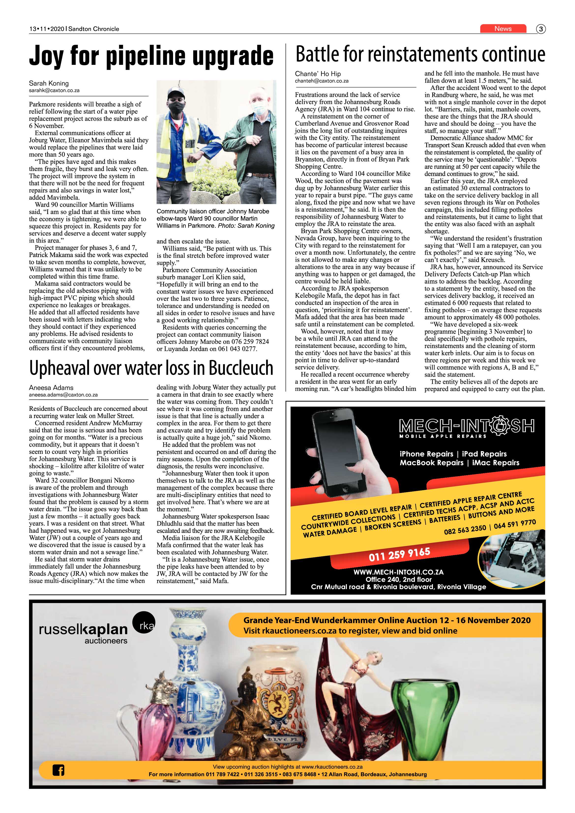 Sandton Chronicle 13 November 2020 page 3