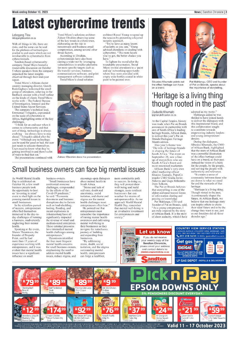 Sandton Chronicle 13 October 2023 page 3