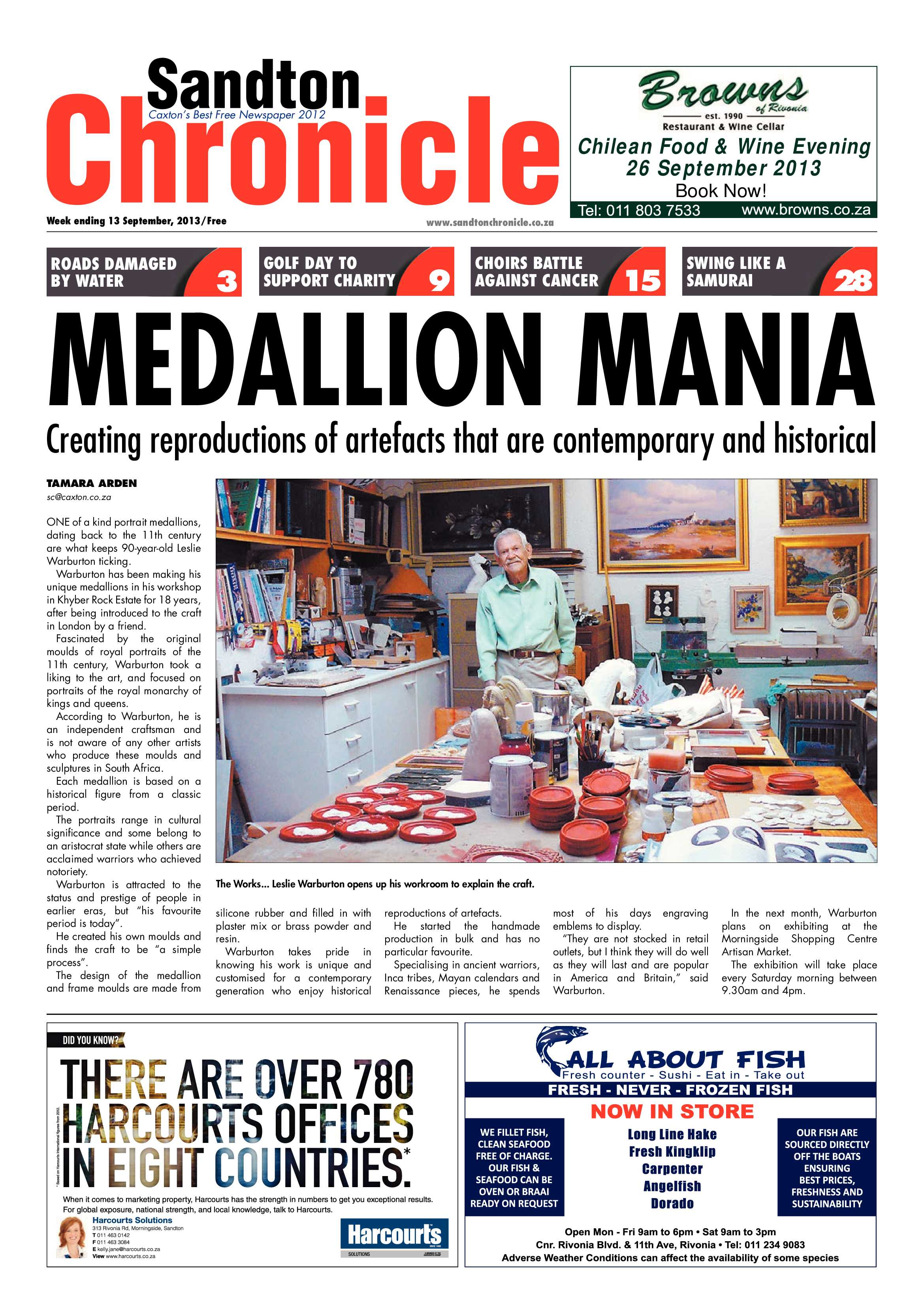 Sandton Chronicle 13 September 2013 page 1