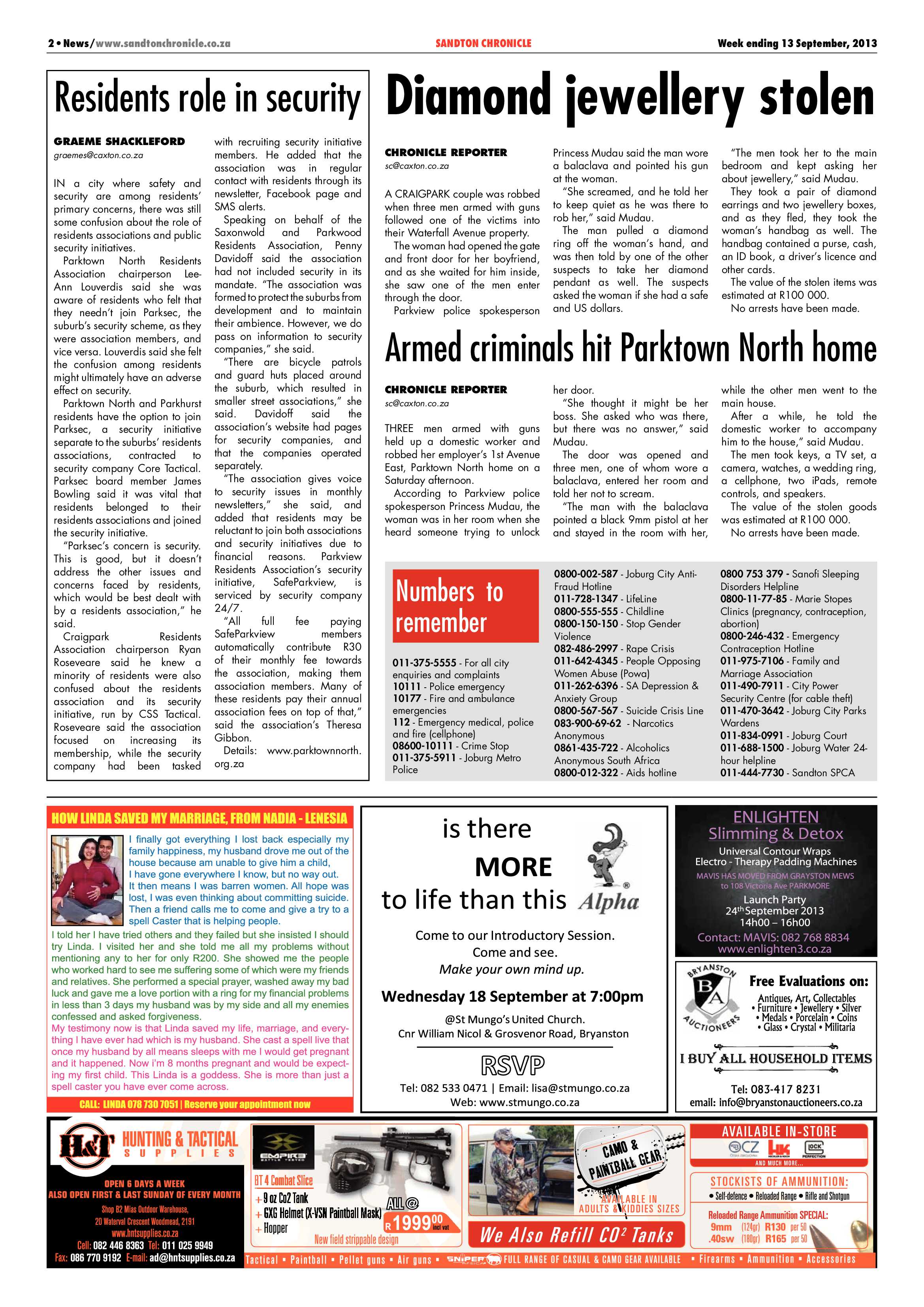 Sandton Chronicle 13 September 2013 page 2