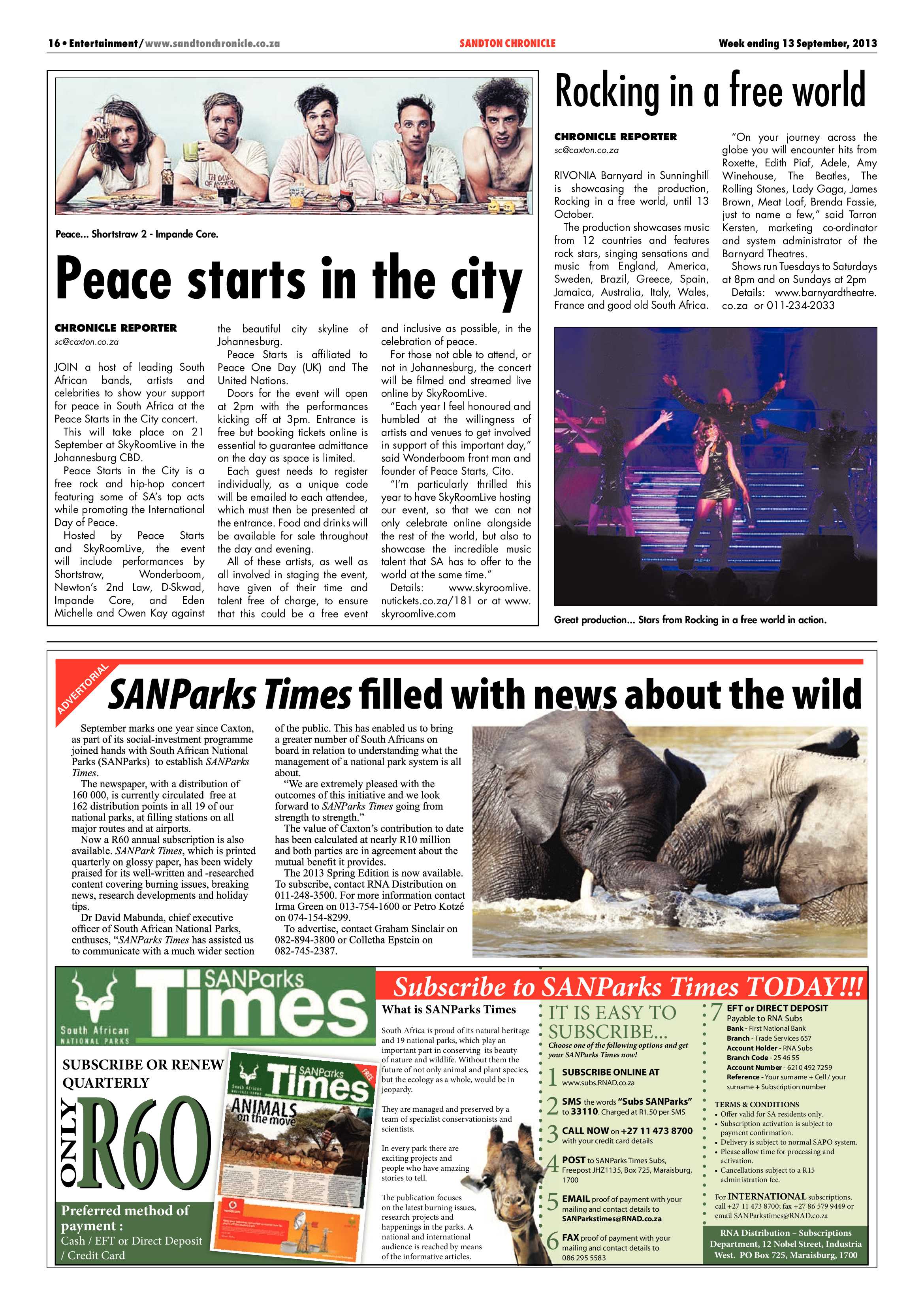 Sandton Chronicle 13 September 2013 page 44